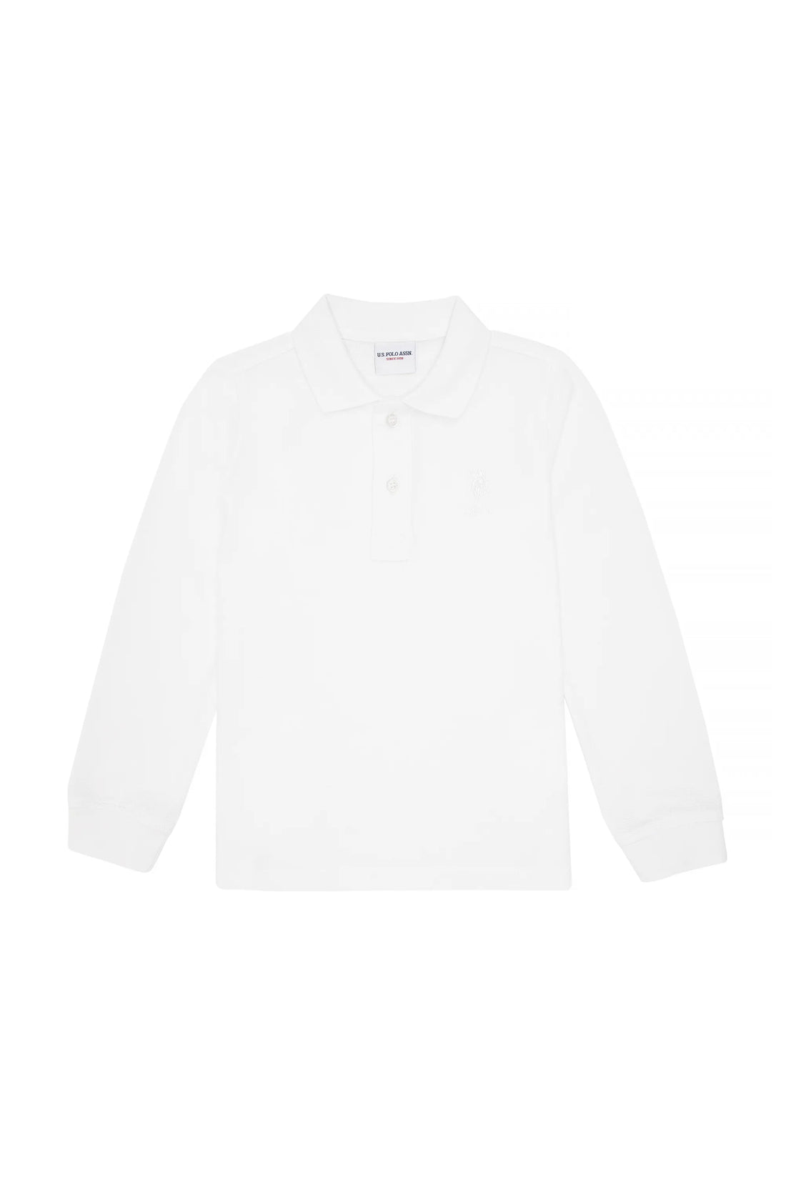 U.S. Polo Assn._White_White Long Sleeve Polo Shirt_G083SZ0820 1927680_VR013_02