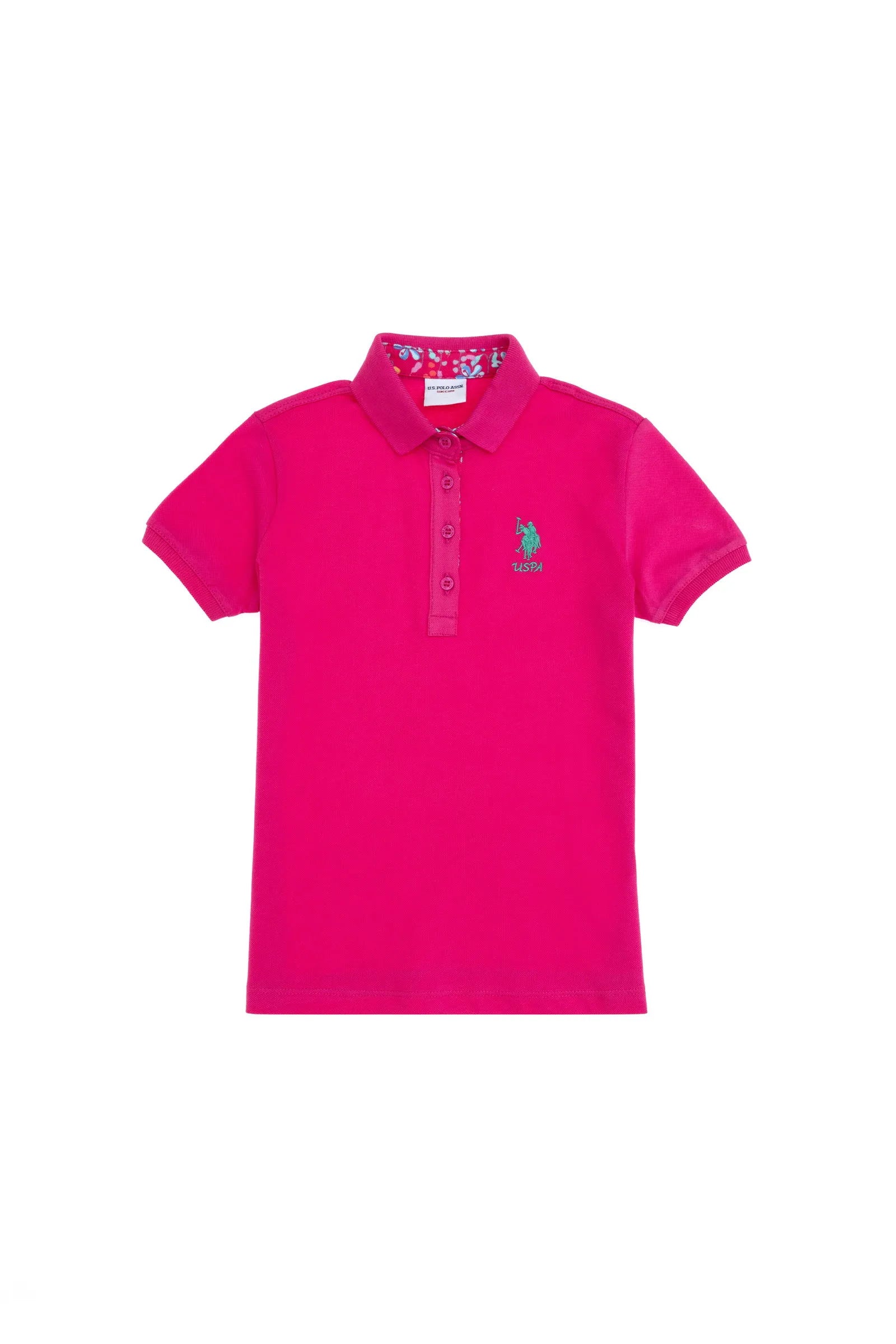 U.S. Polo Assn. Pink Girls Pink Polo Shirt SKU: G084SZ0110 2088490_VR218 Image 01