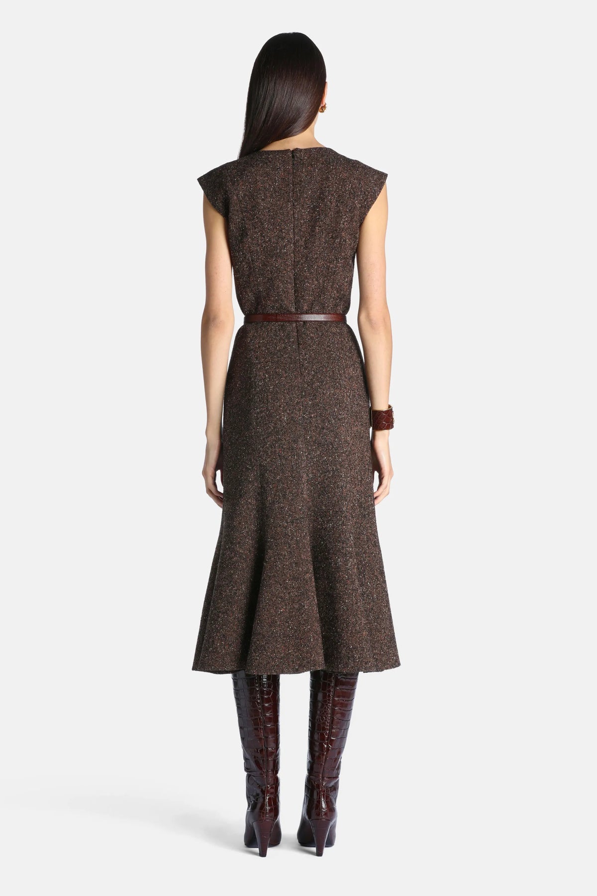 Luisa Spagnoli Var Marrone Women Gallerie - Wool-Blend Midi Dress SKU: GALLERIE_3404 Image 02