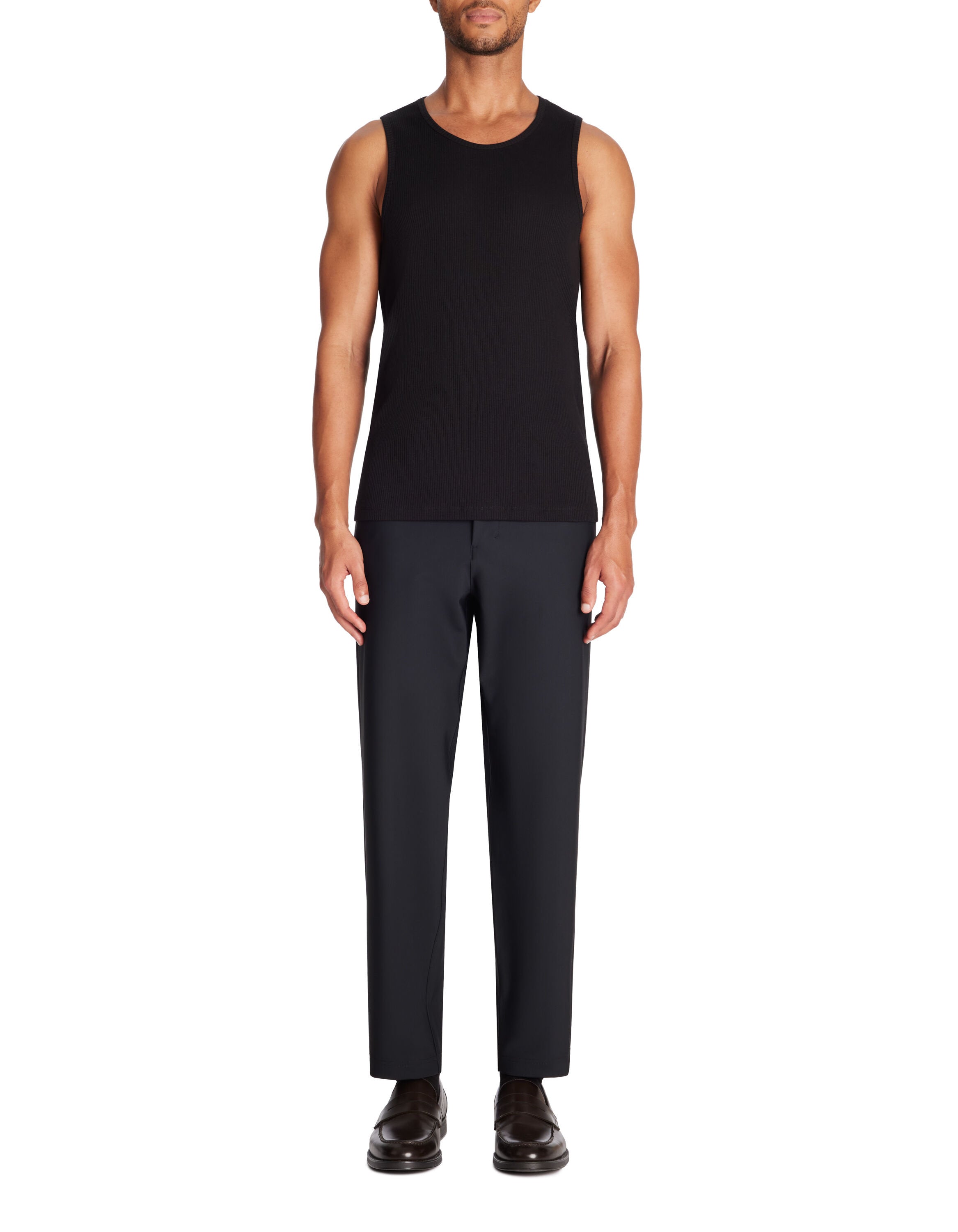 Celio_Stretch Cotton Crew Neck Tank Top - Black_GEDABO_BLACK_02