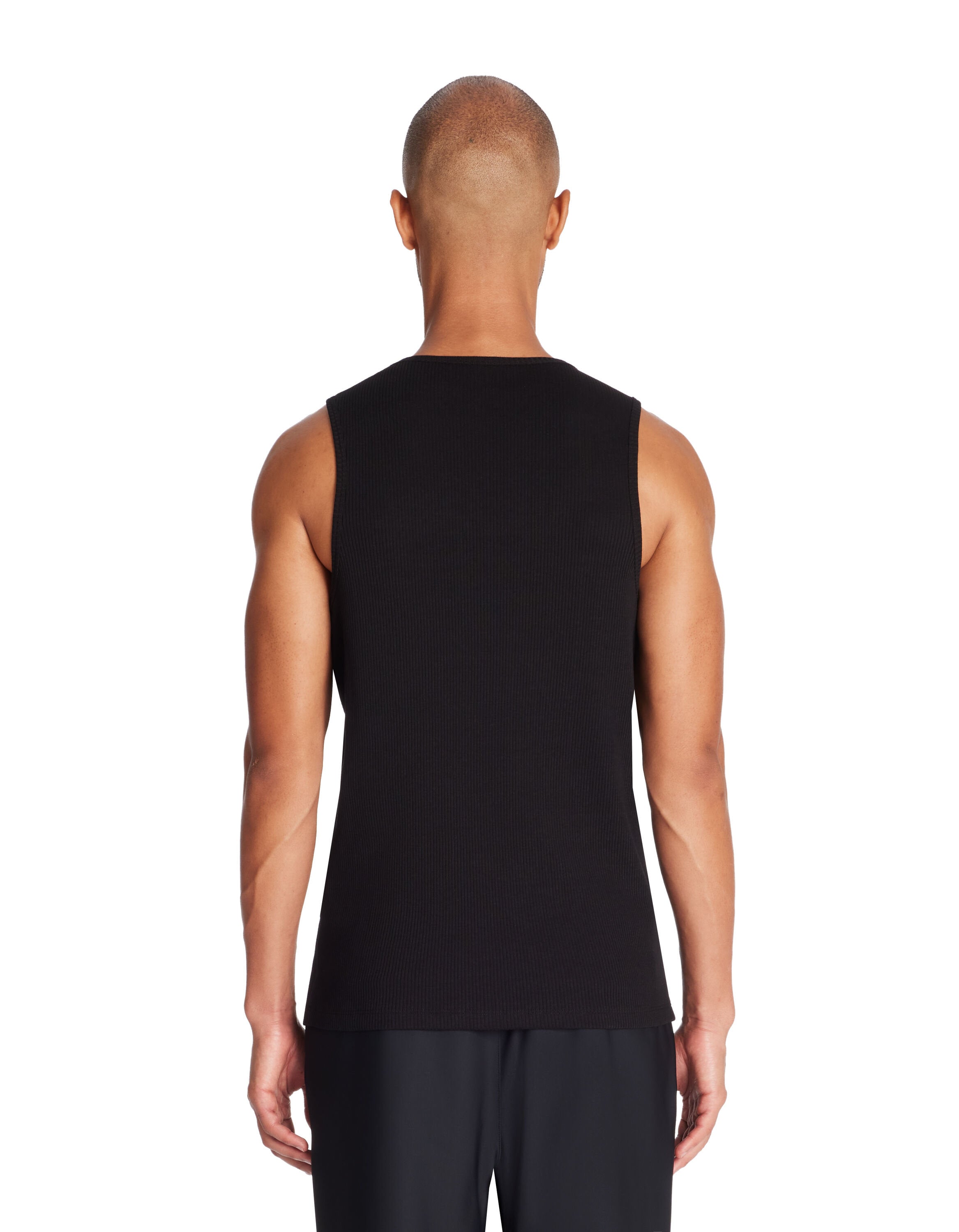 Celio_Stretch Cotton Crew Neck Tank Top - Black_GEDABO_BLACK_04