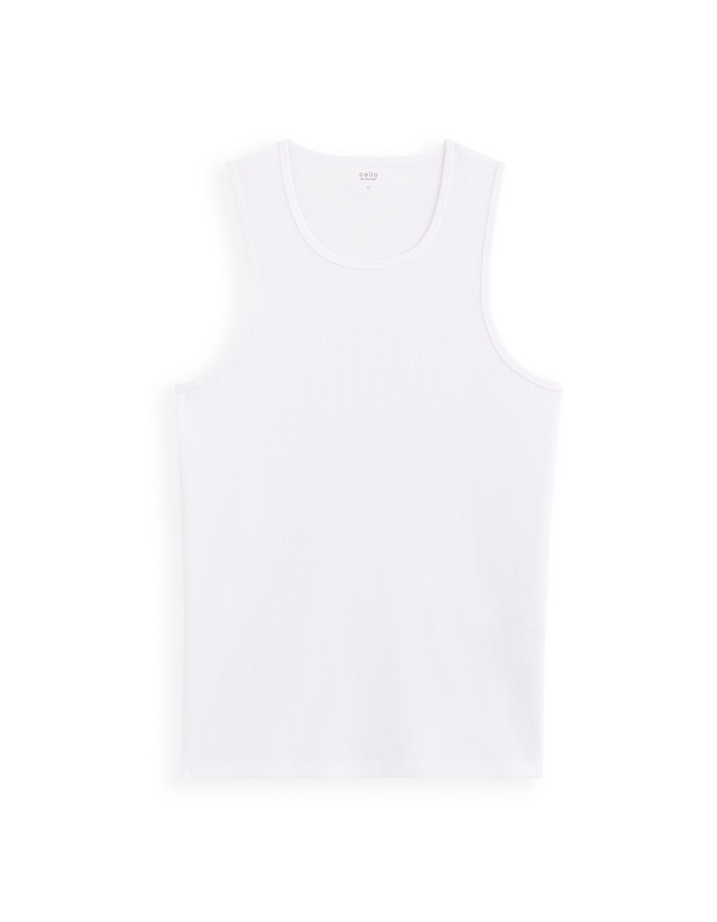 Celio_Stretch Cotton Round Neck Tank Top - White_GEDABO_OPTICAL WHITE_03