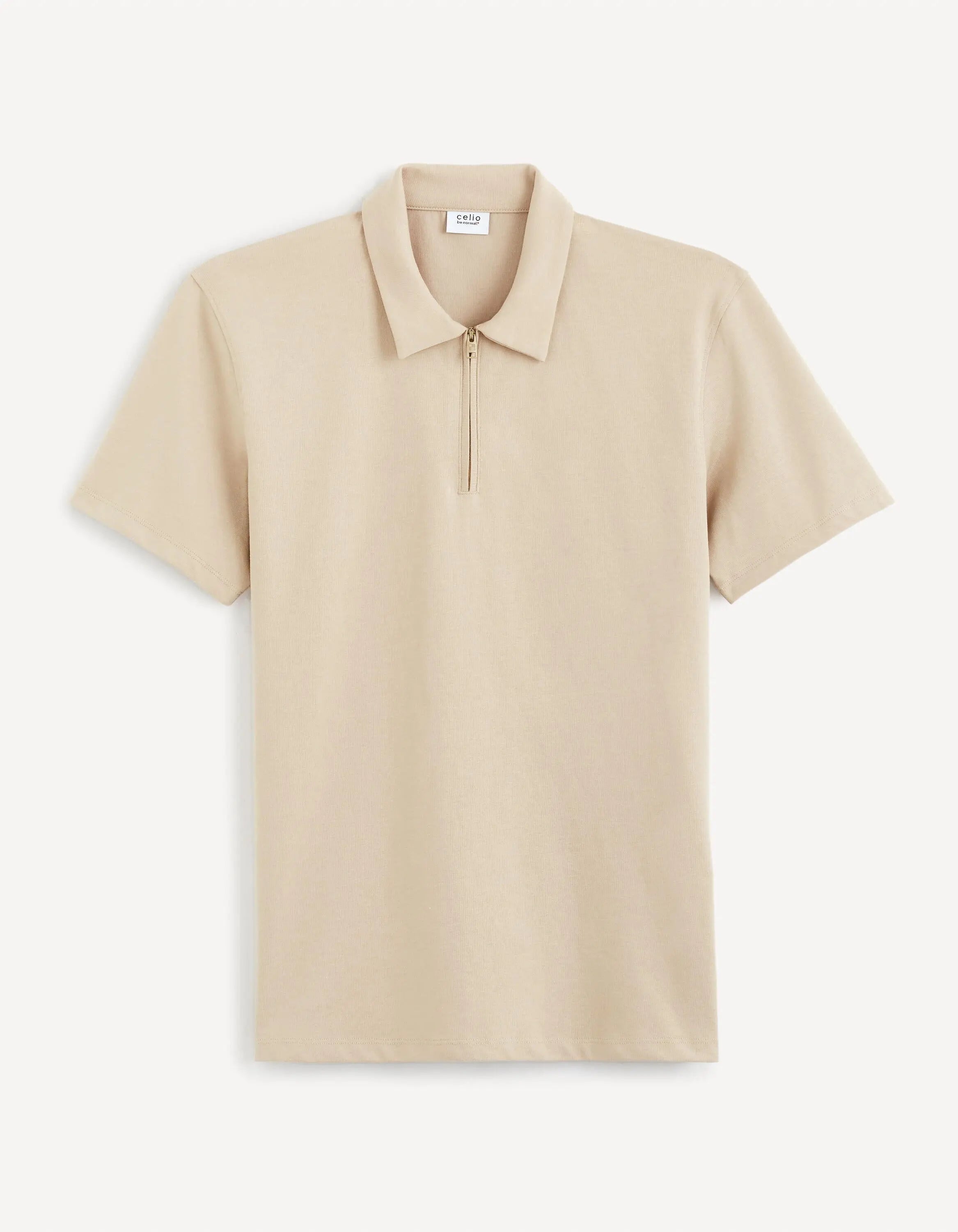 Cotton Blend Jersey Polo Shirt_GEREGUL_LIGHT TAUPE_01