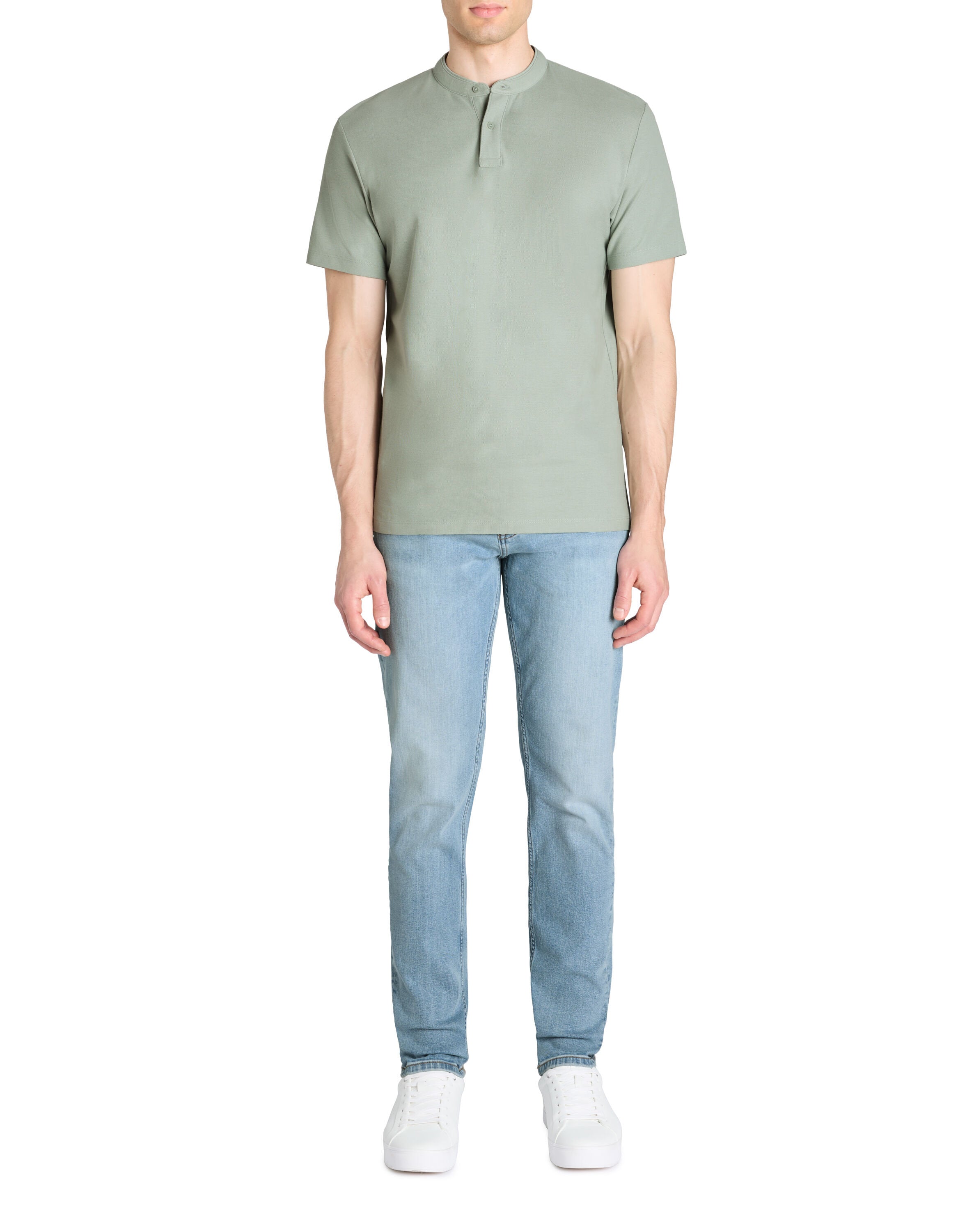 Celio_Grey Regular 100% Cotton PiquŽ Polo Shirt_GESOHEL_GREENISH GREY_01
