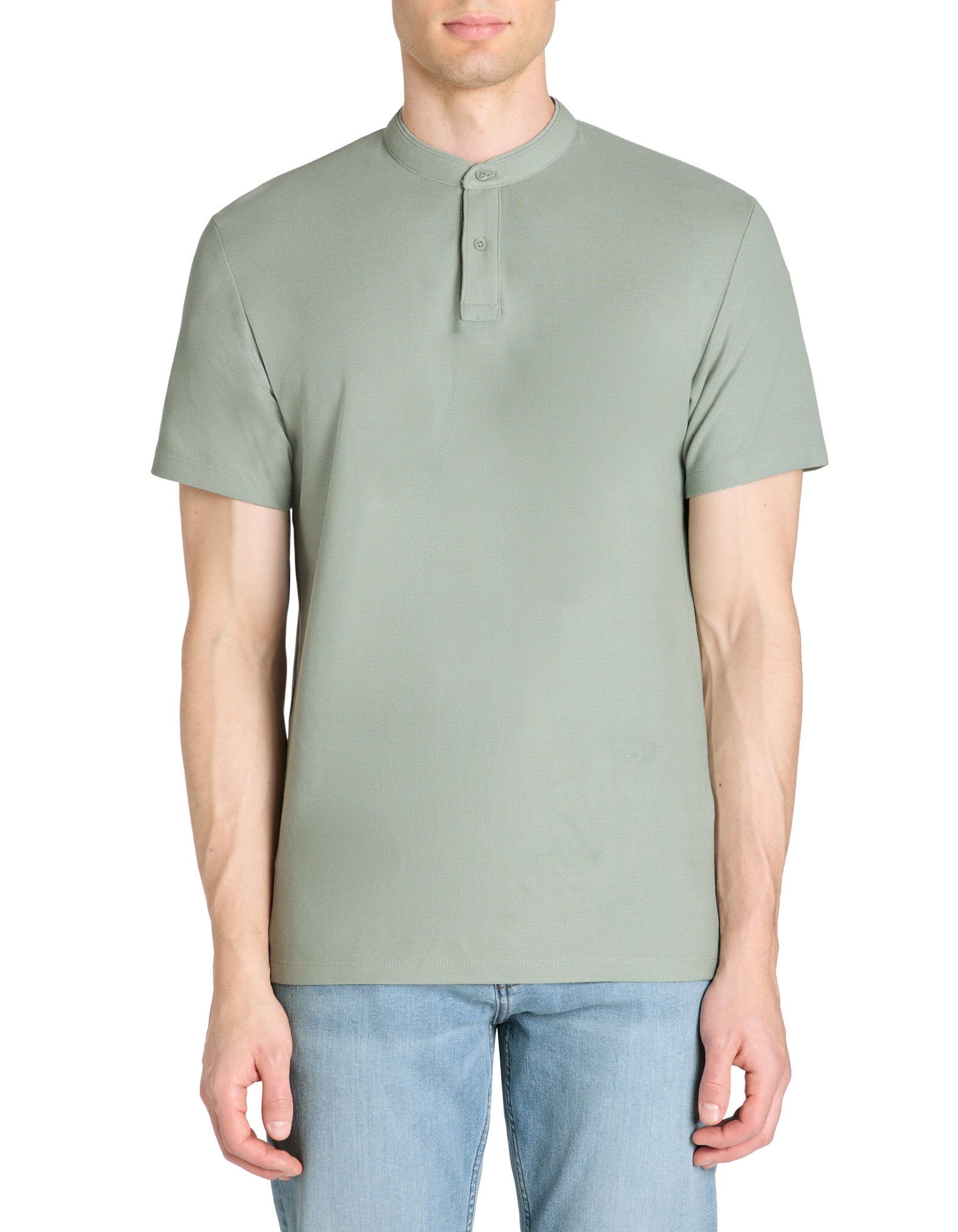 Celio_Grey Regular 100% Cotton PiquŽ Polo Shirt_GESOHEL_GREENISH GREY_02