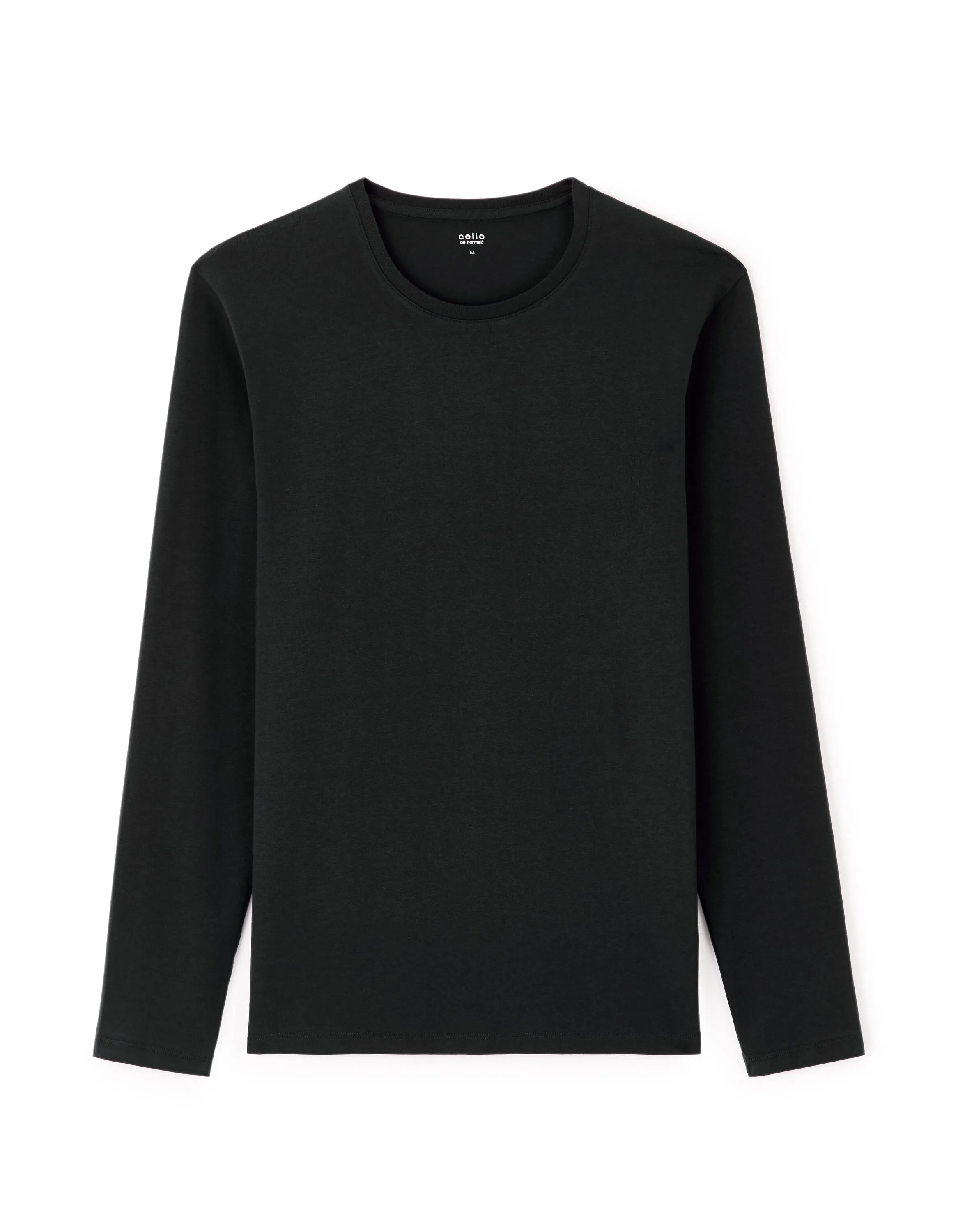 Celio_Black_Long-Sleeved Round Neck T-Shirt_GEUNIML_BLACK_04