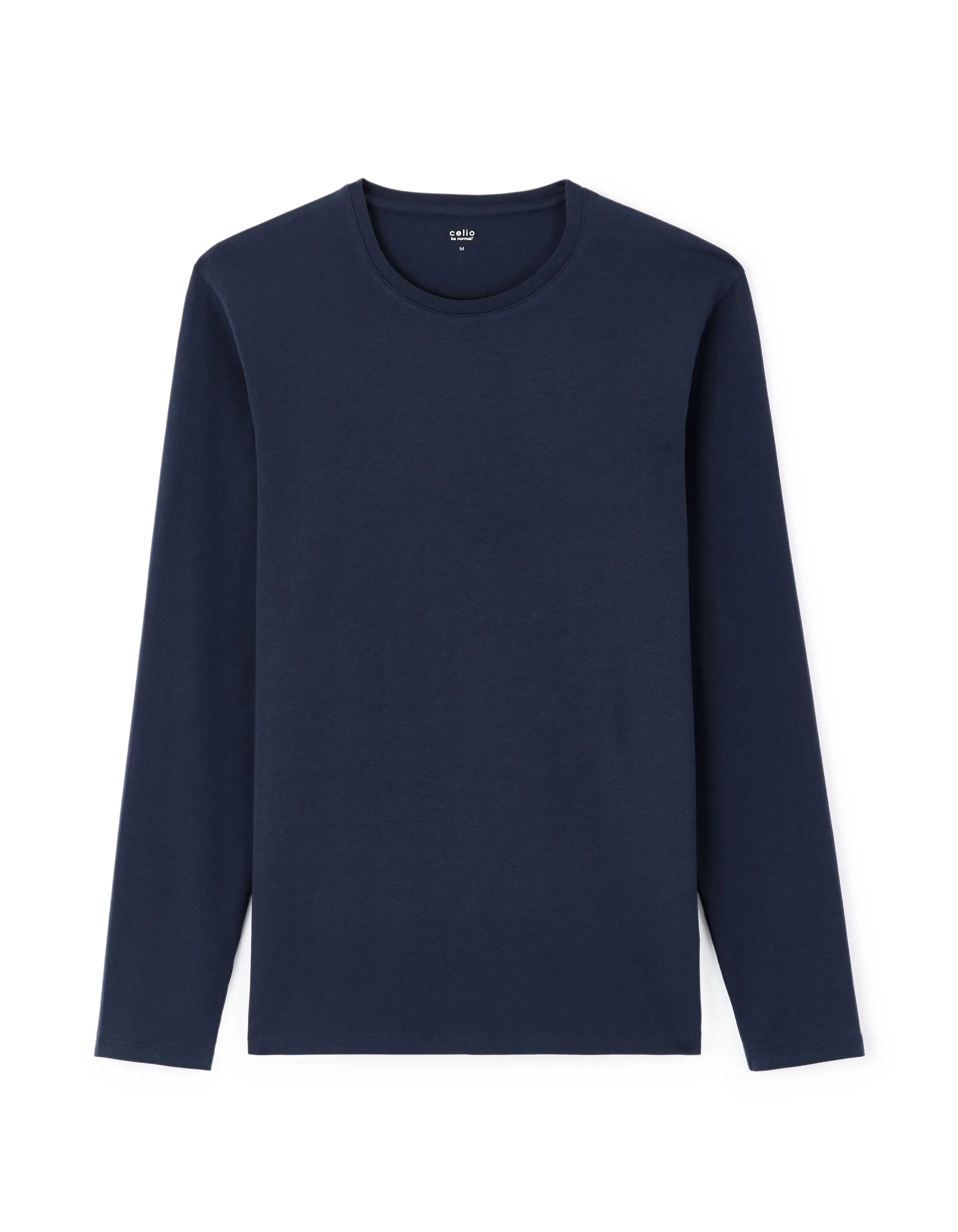 Celio_Navy Blue_Long-Sleeved Round Neck T-Shirt_GEUNIML_NAVY BLUE_04