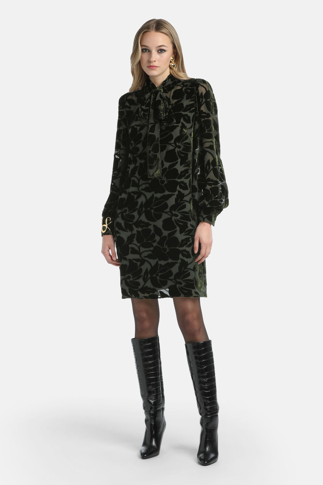 Luisa Spagnoli_Verde Militare_Giga - Elegant Short Dress_GIGA_1749_02