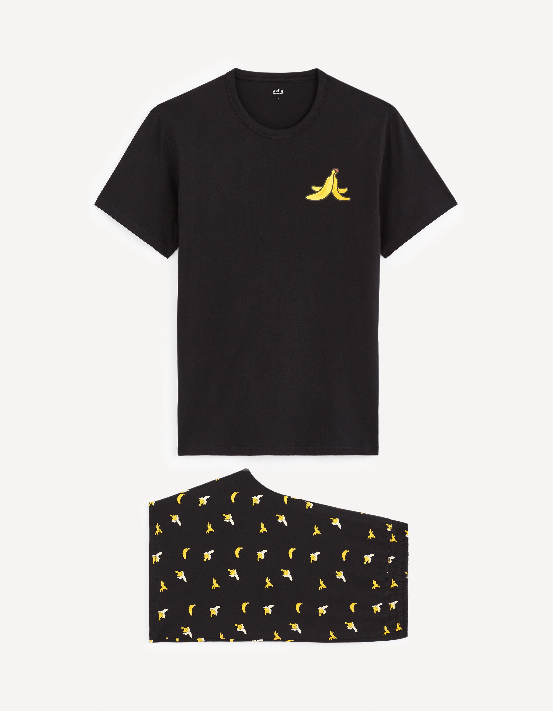 Cotton Short Pajamas - Black_GIPYBANANA_BLACK_01