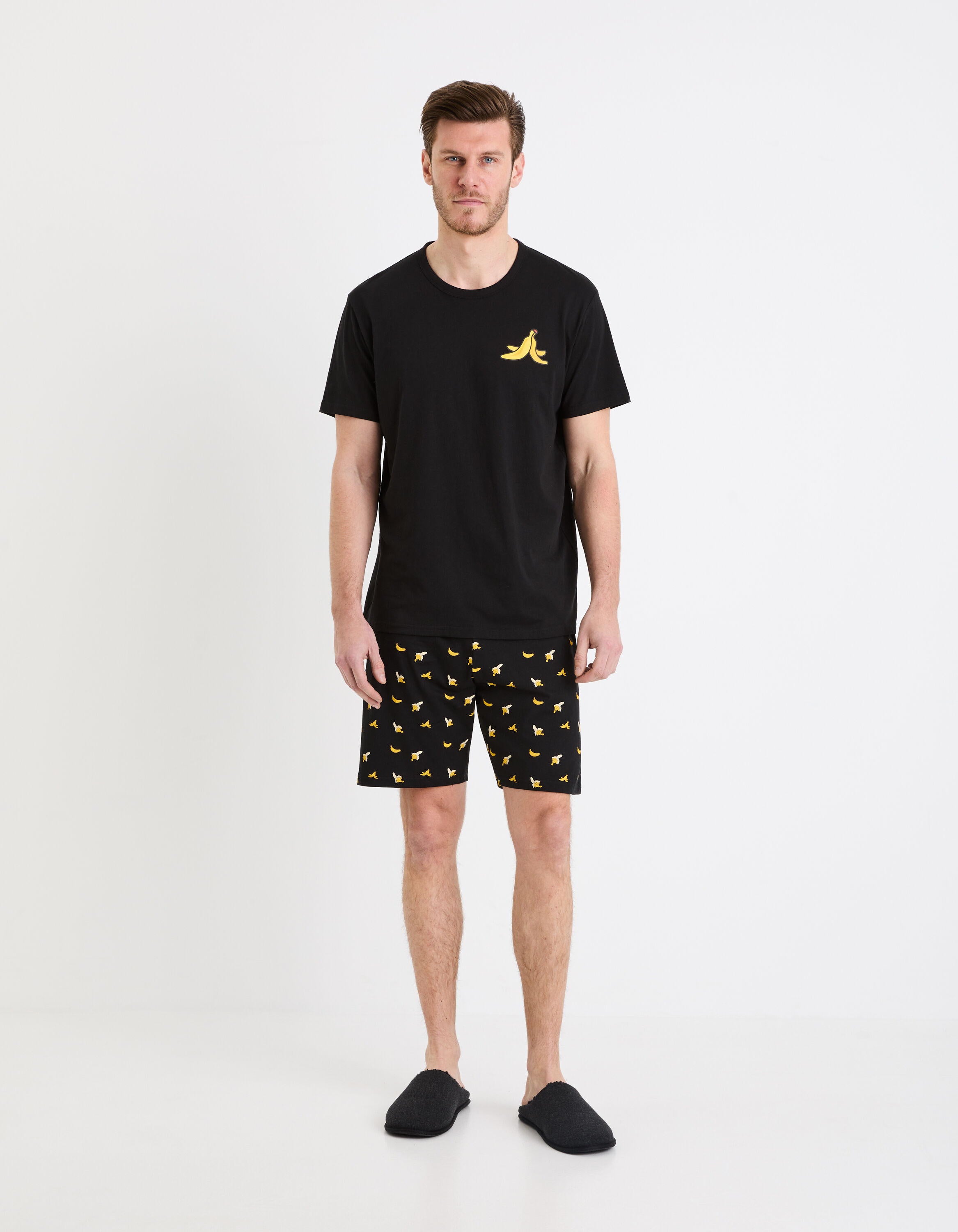Cotton Short Pajamas - Black_GIPYBANANA_BLACK_02