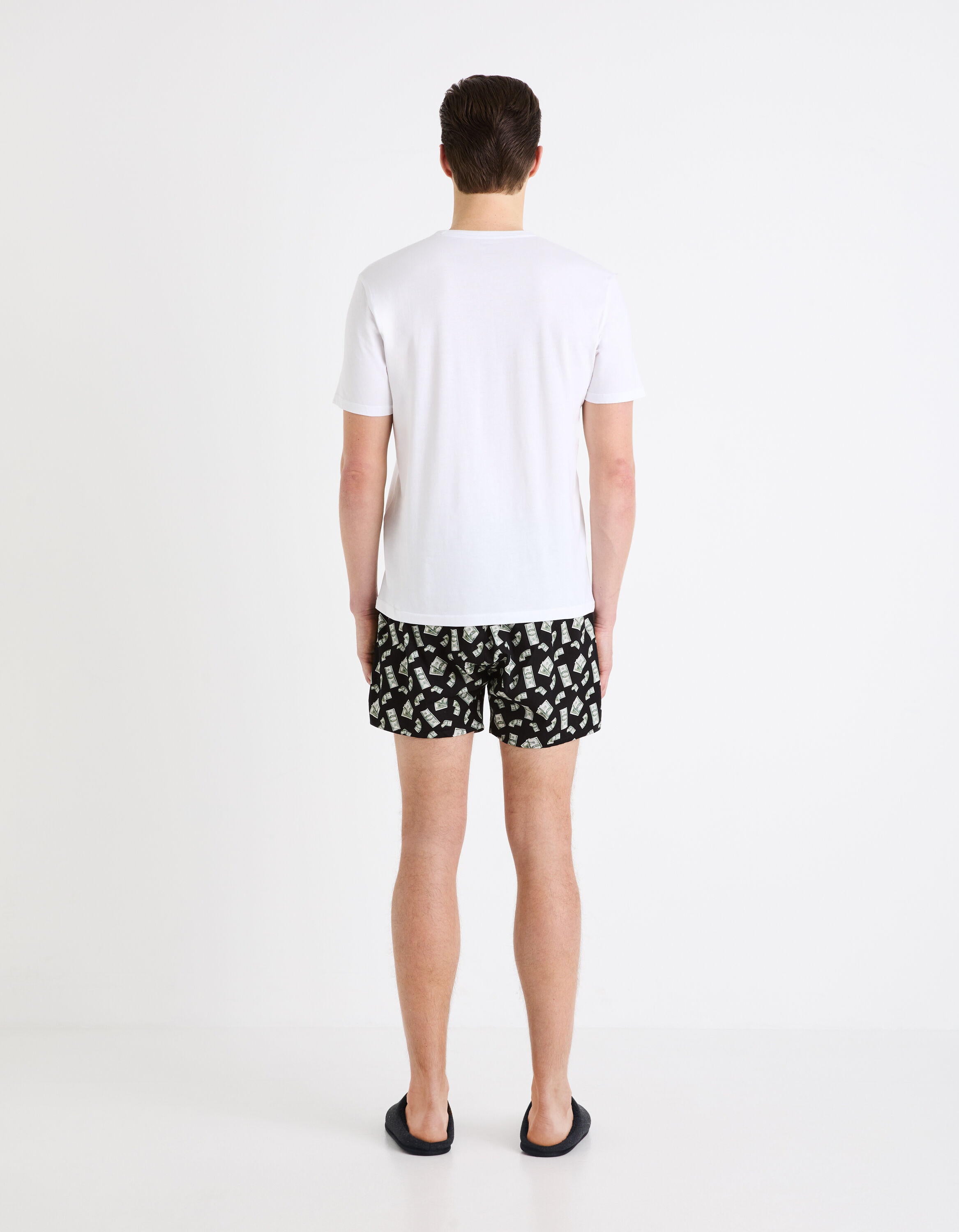 Cotton Short Pajamas - White And Black_GIPYBILLET_WHITE_03