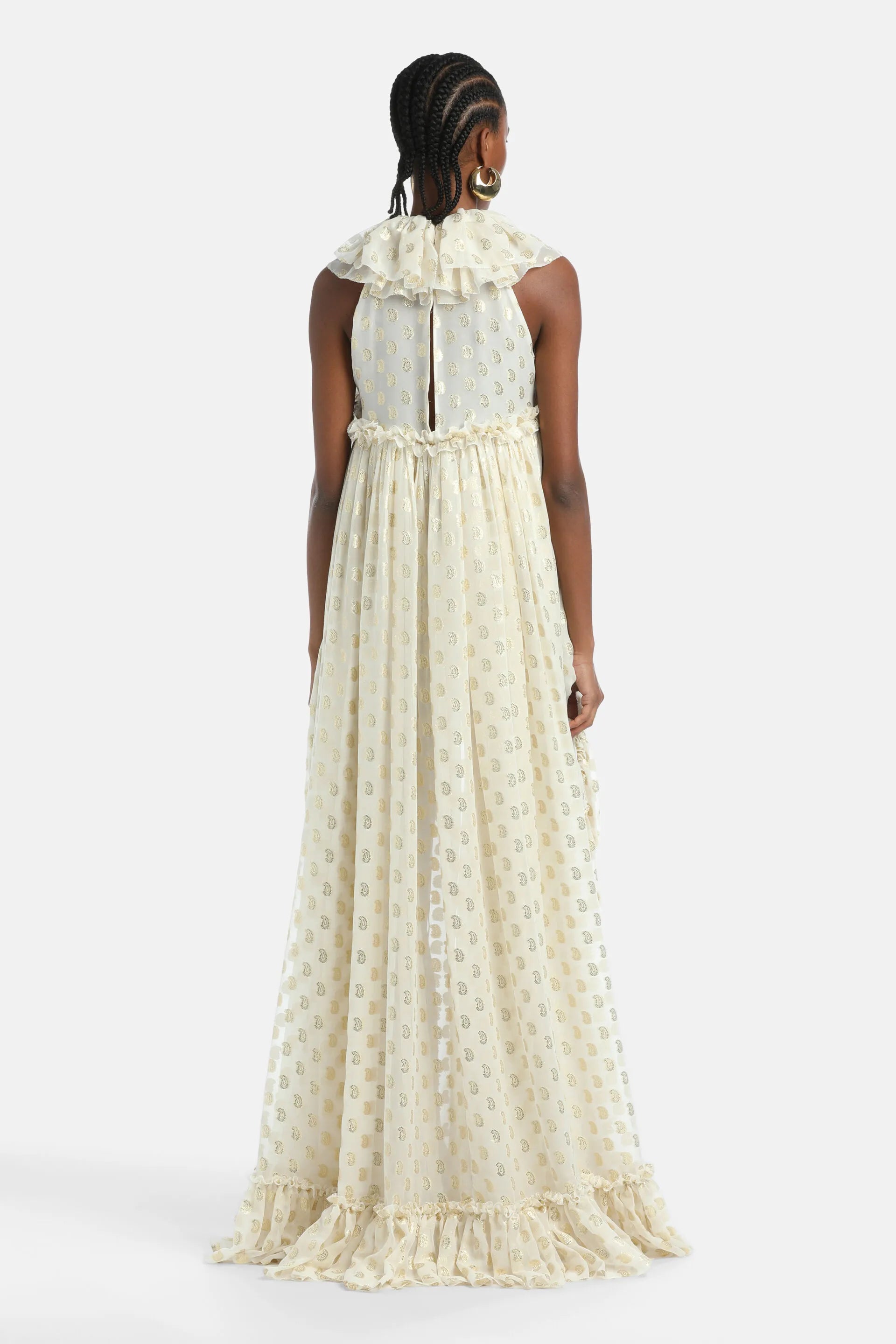 Luisa Spagnoli_Cream Gold_Giubileo - Minidress With Train Ð Fashion Show_GIUBILEO_3916_03