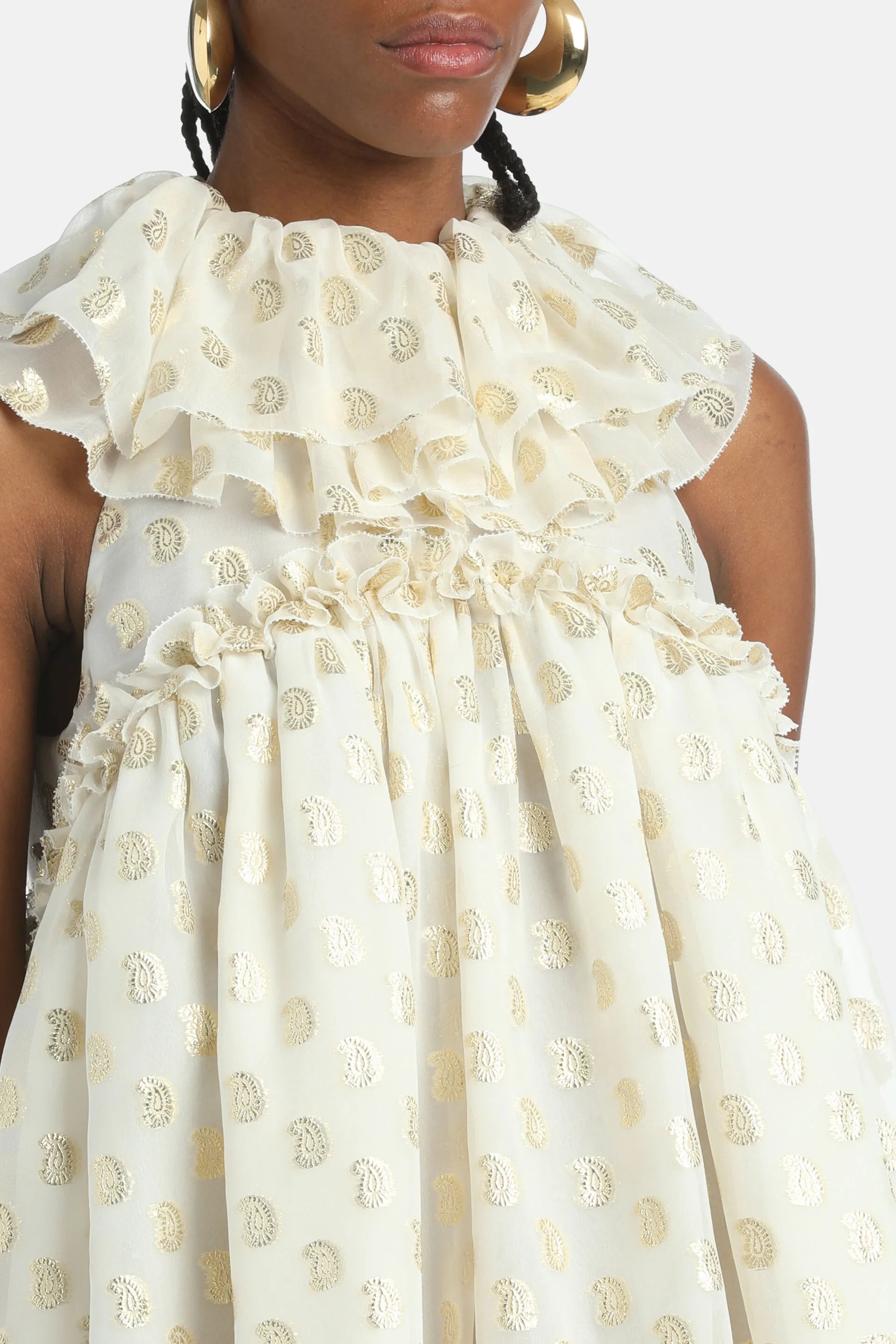 Luisa Spagnoli_Cream Gold_Giubileo - Minidress With Train Ð Fashion Show_GIUBILEO_3916_04