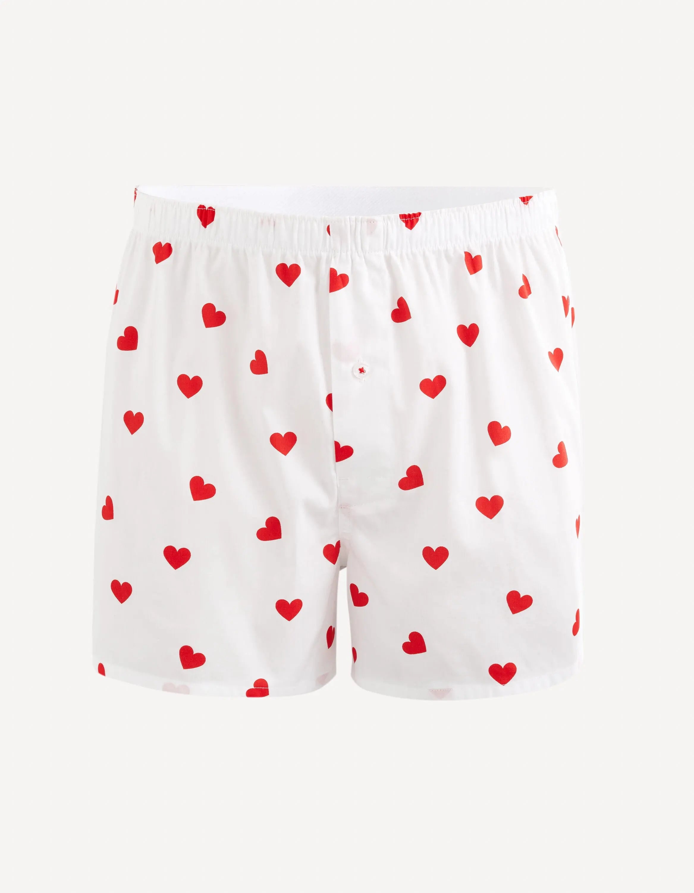 100% Cotton Boxer Shorts - White_GIWOHEART_WHITE_01