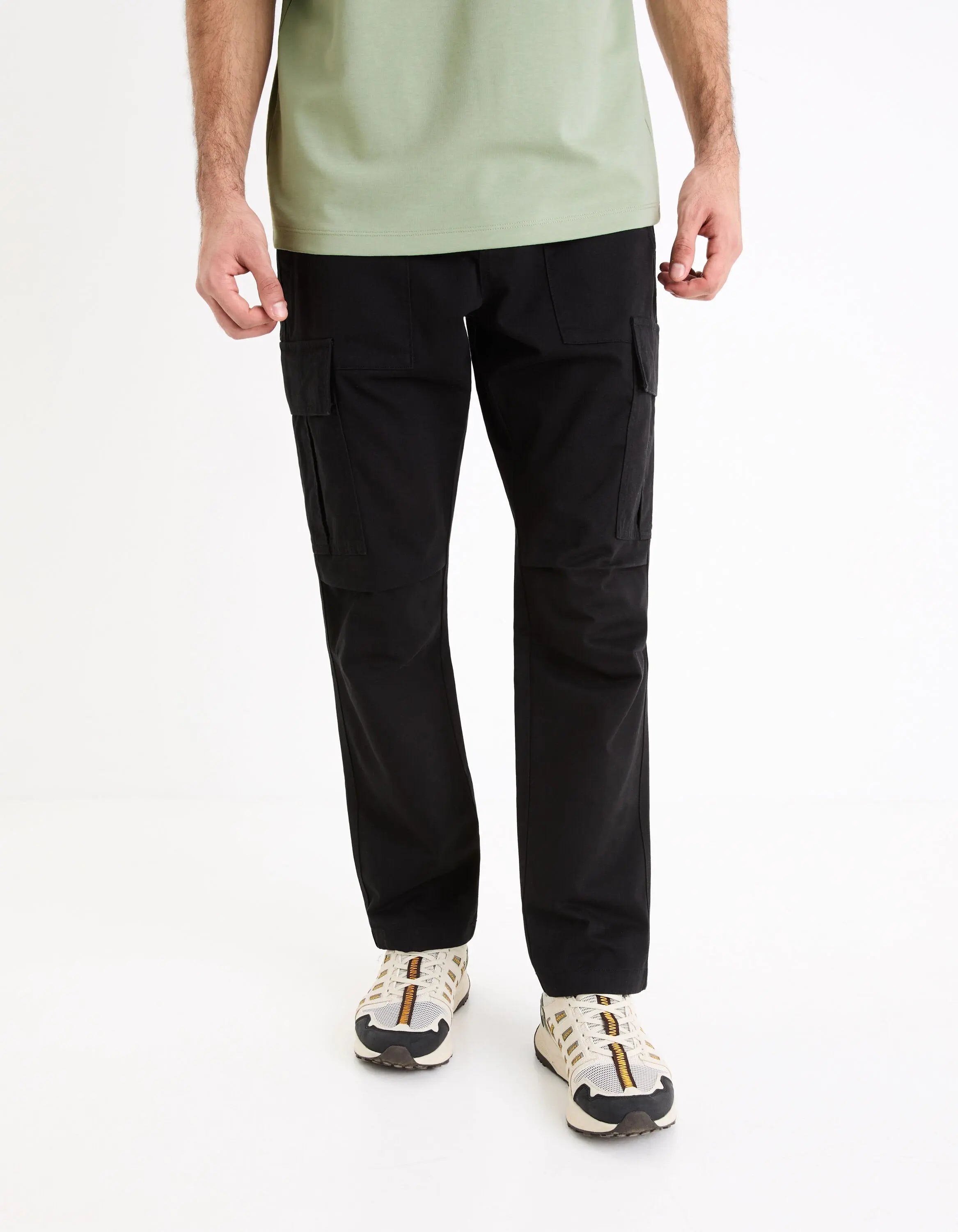 100% Cotton Cargo Pants_GOANDER_BLACK_03
