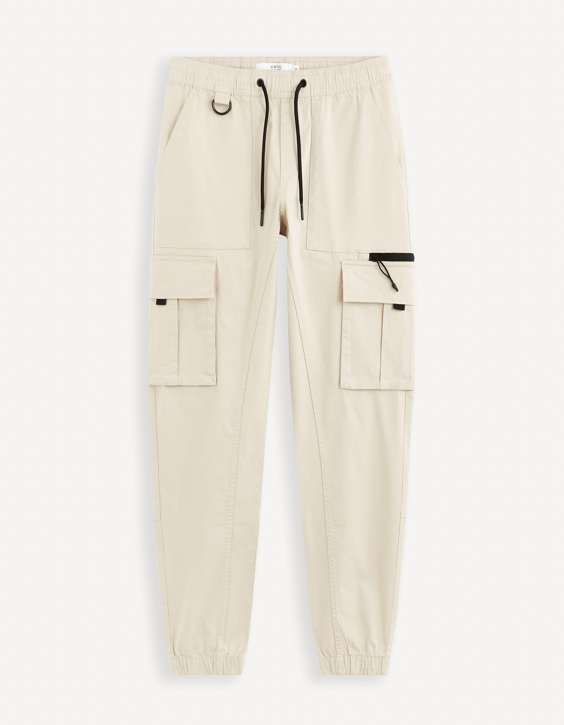 Stretch Cotton Cargo Pants_GOCOTON_BEIGE_01