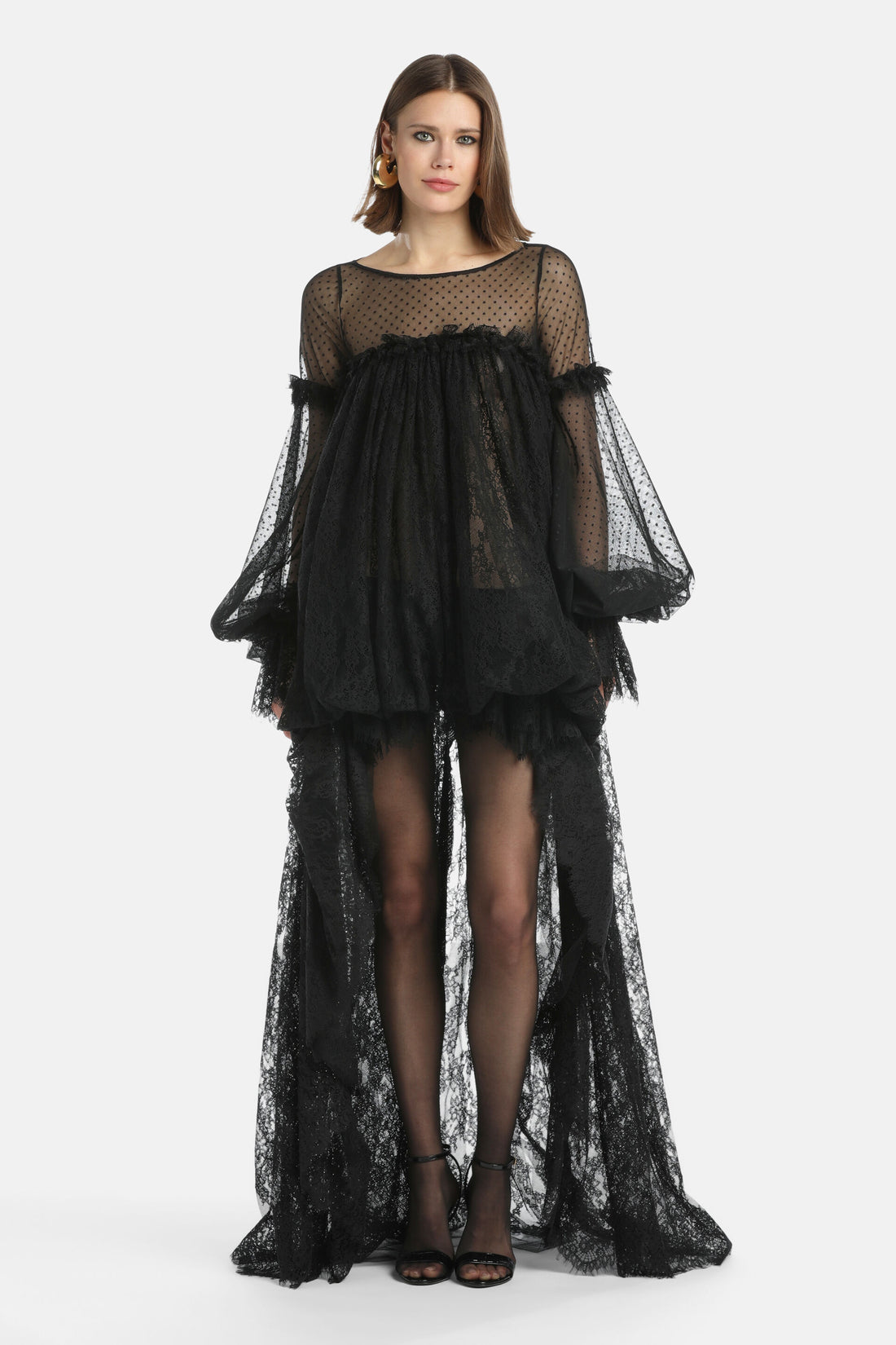 Luisa Spagnoli_Nero/Nero_Grammatura - Minidress with Train Ð Fashion Show_GRAMMATURA_0101 0101_02