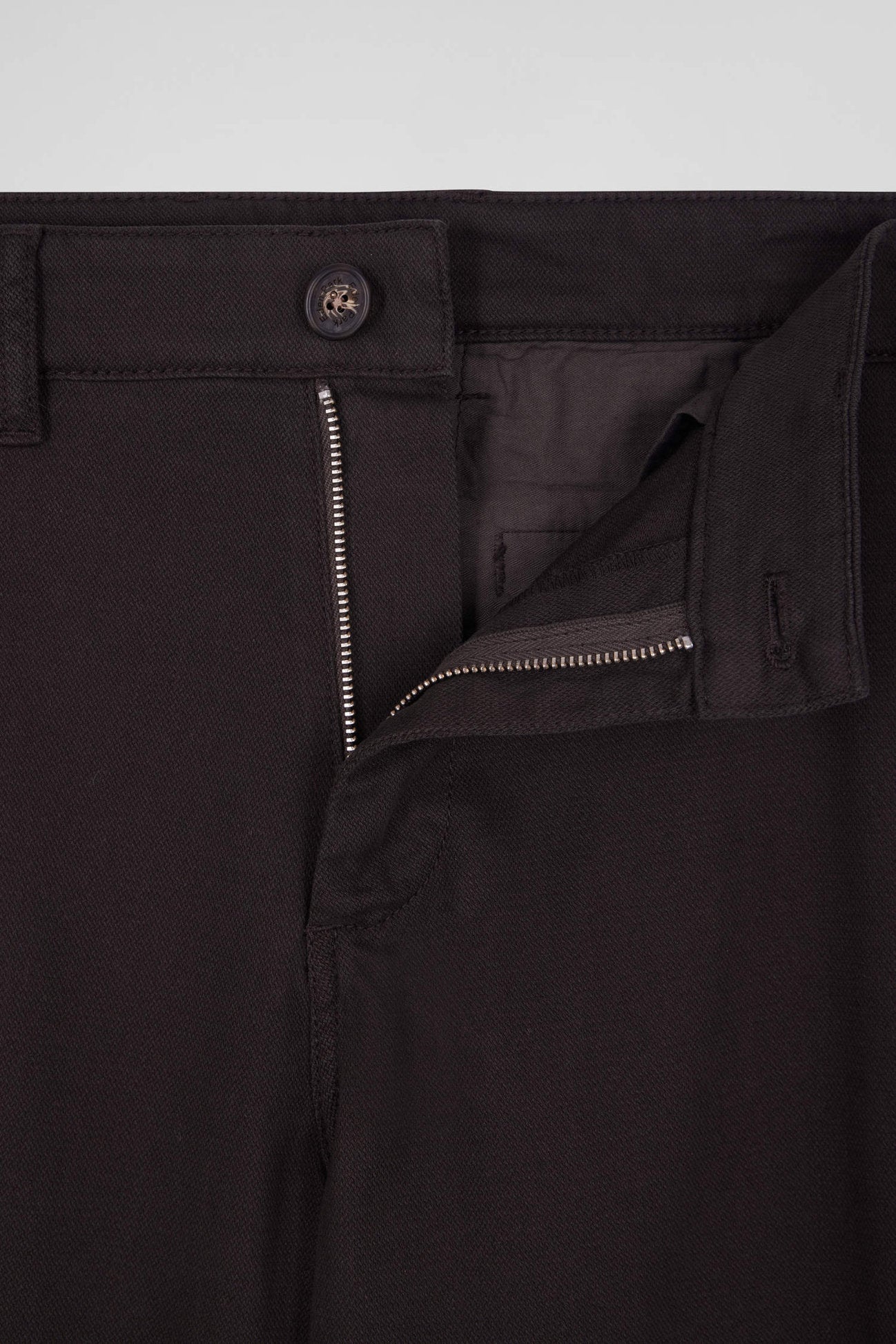 Regular Brown Stretch Cotton PiquŽ and Modal Chino Trousers_H24BAS0C0005_MAF1_06