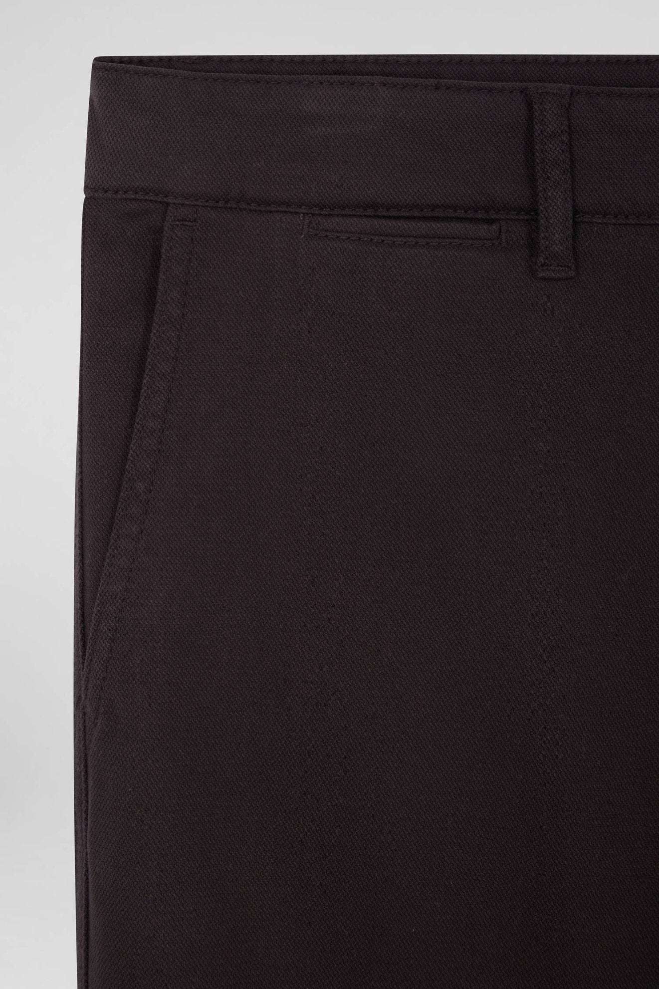 Regular Brown Stretch Cotton PiquŽ and Modal Chino Trousers_H24BAS0C0005_MAF1_07