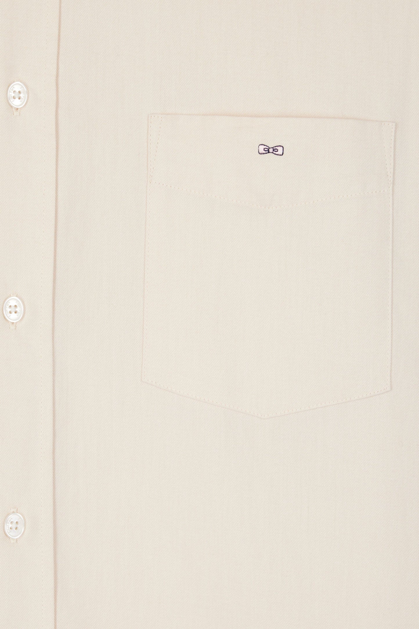 Regular Plain Beige Cotton Twill Shirt with Button-Down Collar_H24CHECL0015_BEC2_07