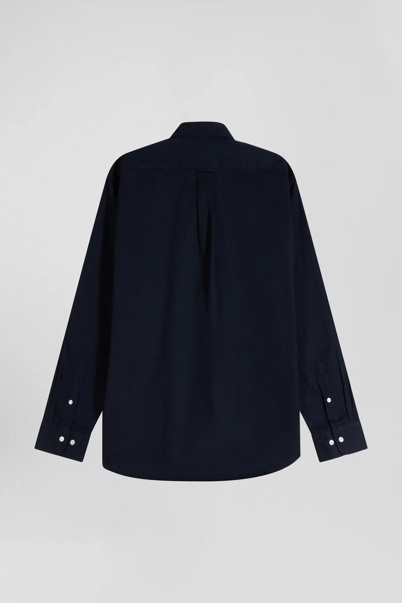 Regular Plain Navy Blue PiquŽ Cotton Shirt_H24CHECL0034_BLF_05