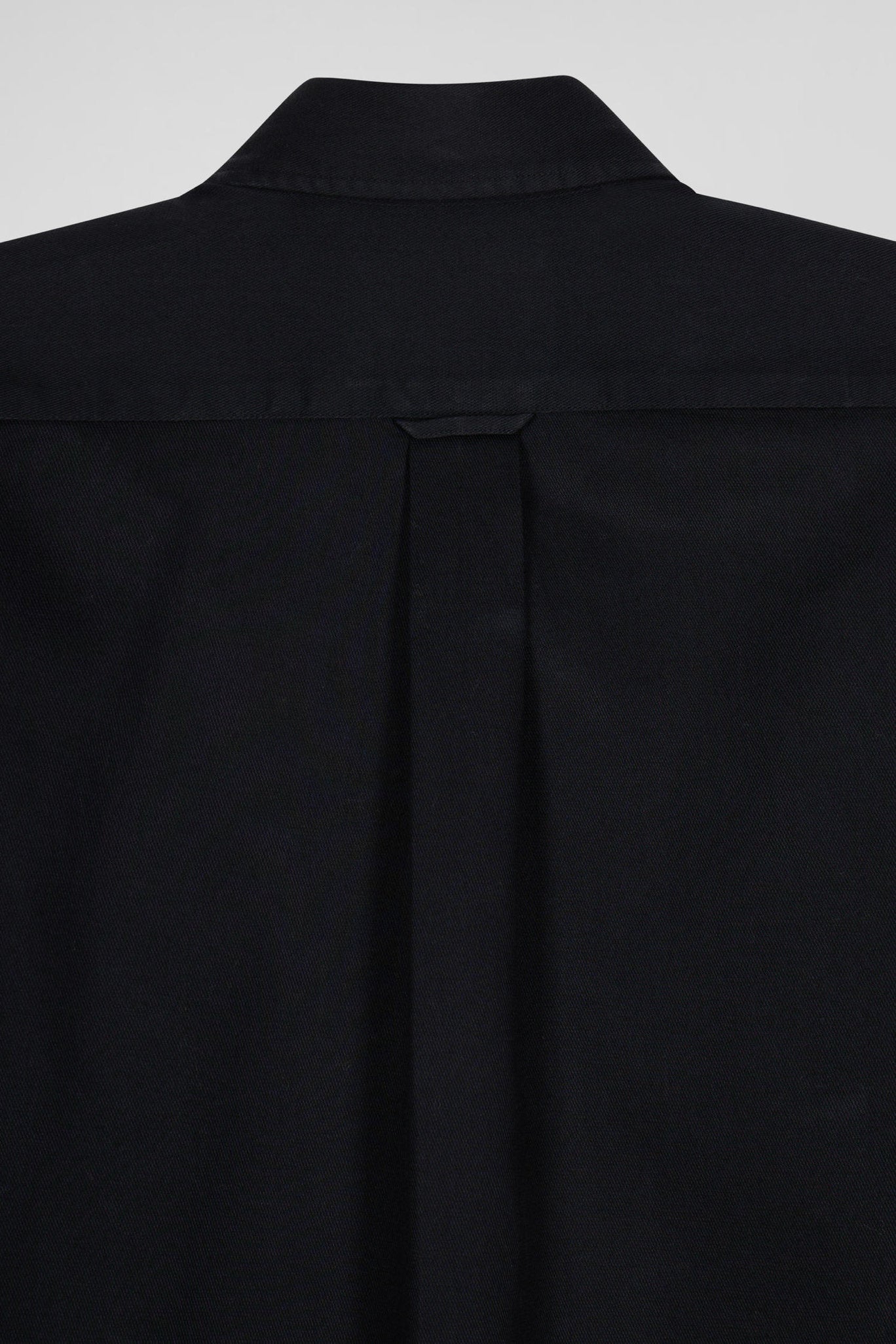 Regular Plain Black PiquŽ Cotton Shirt_H24CHECL0034_NO_07