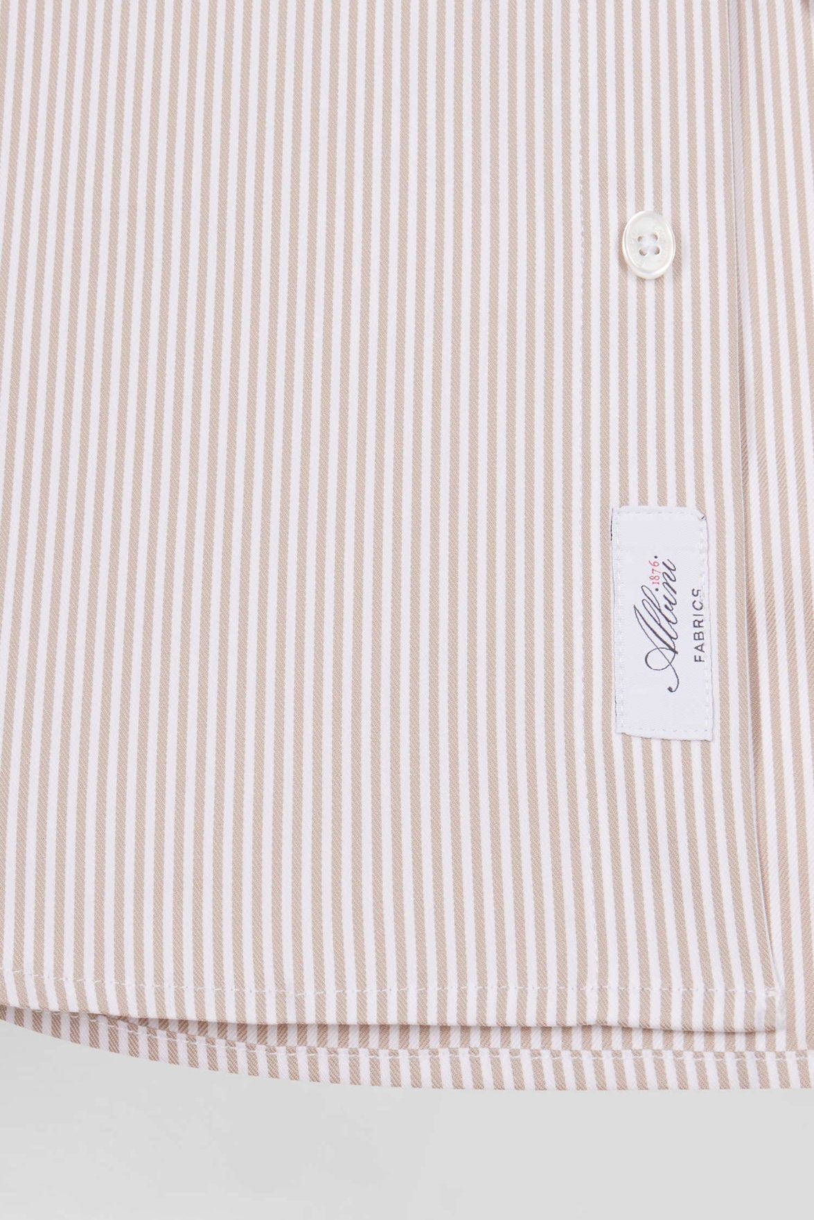 Regular Beige Cotton Poplin Shirt with Baton Stripes_H24CHECL0052_BEC_09