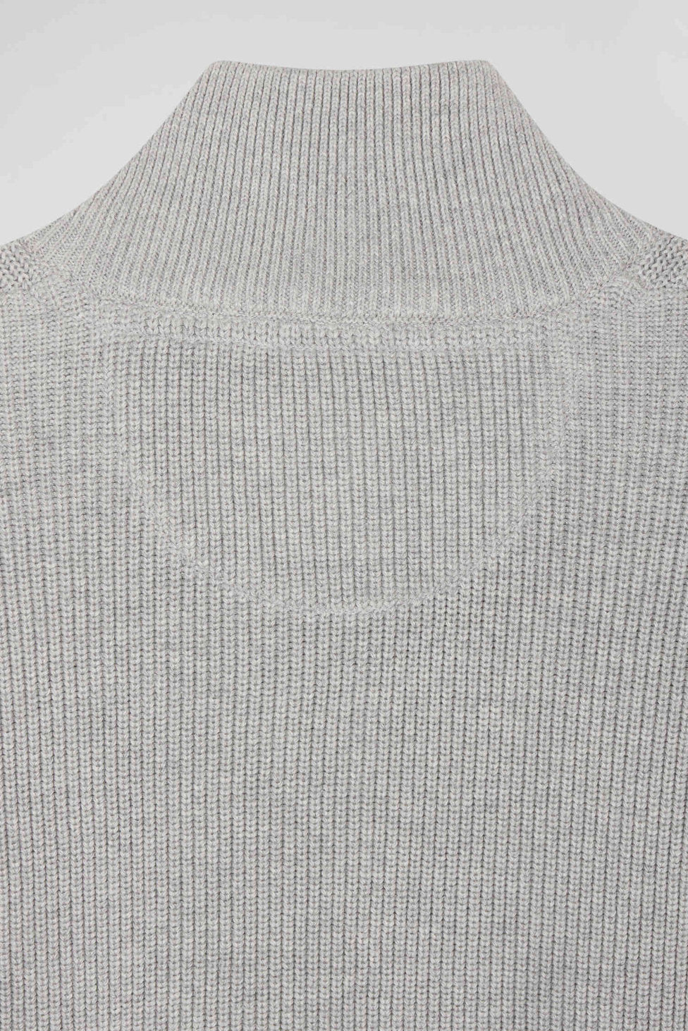 Regular Navy Blue and Grey Cotton High Collar Zipped Cardigan_H24MAICA0010_GRM25_08