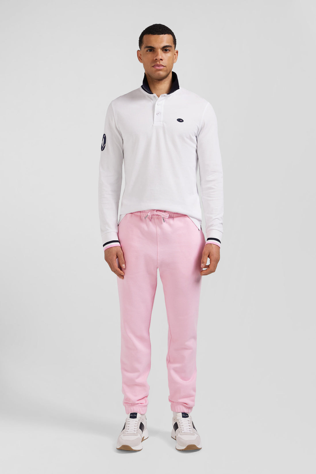 Regular White Long-Sleeved Cotton PiquŽ Polo Shirt With Xv De France Embroidery_02