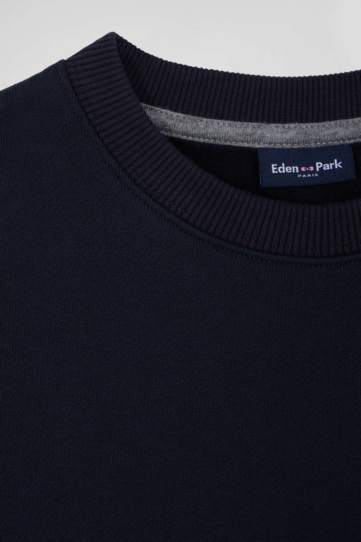 Regular Navy Blue Round Neck Cotton Sweatshirt_07