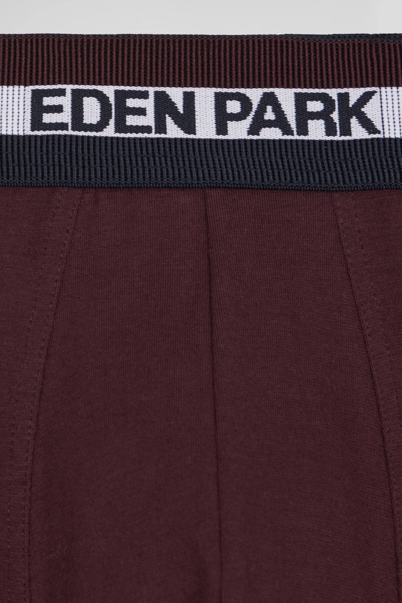 Set Of 2 Burgundy Stretch Cotton Boxers With Tricolor Waistband_03