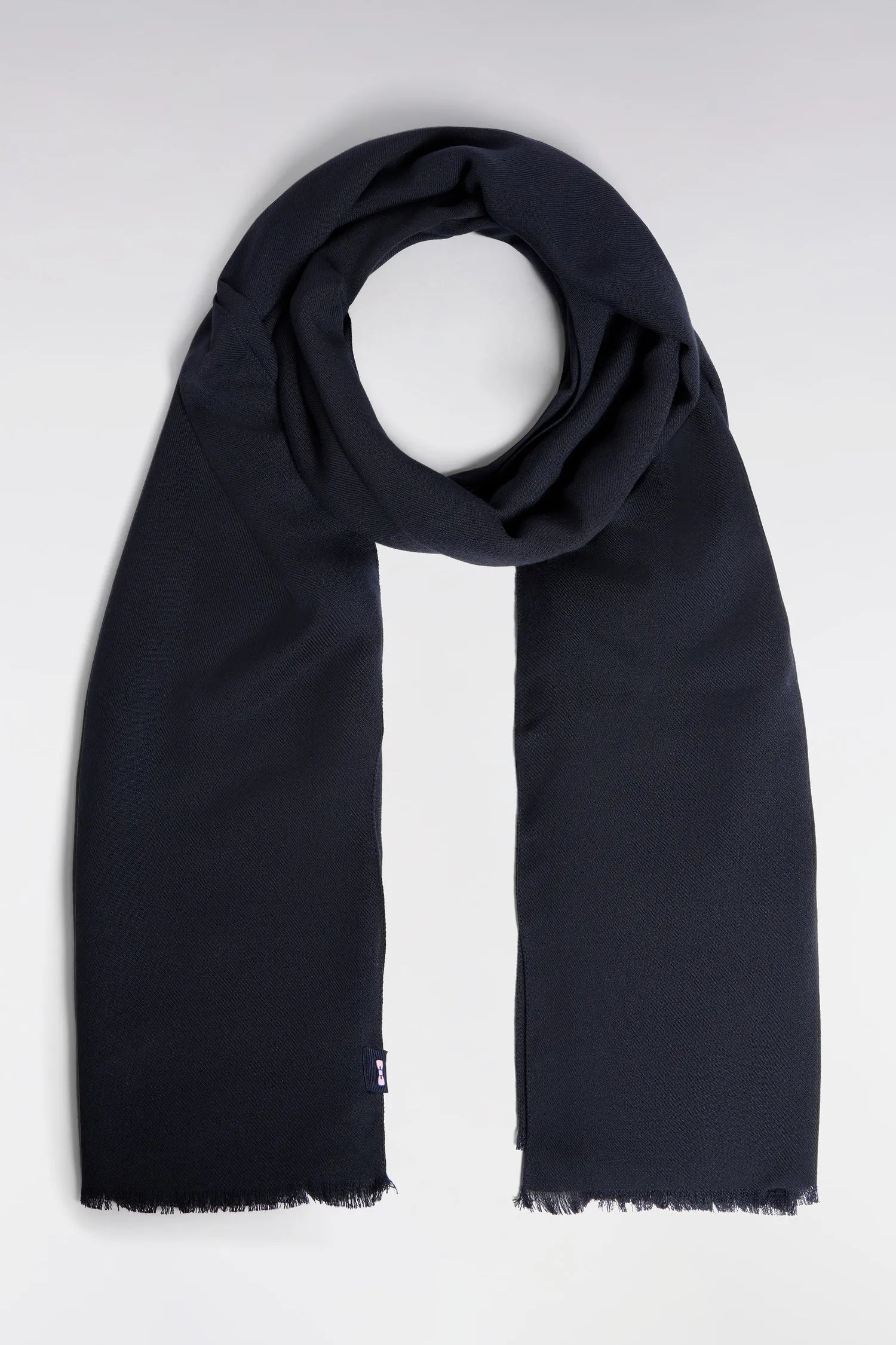 Eden Park_0_Navy Fringed Scarf_H25ACTEC0008_BLF_01