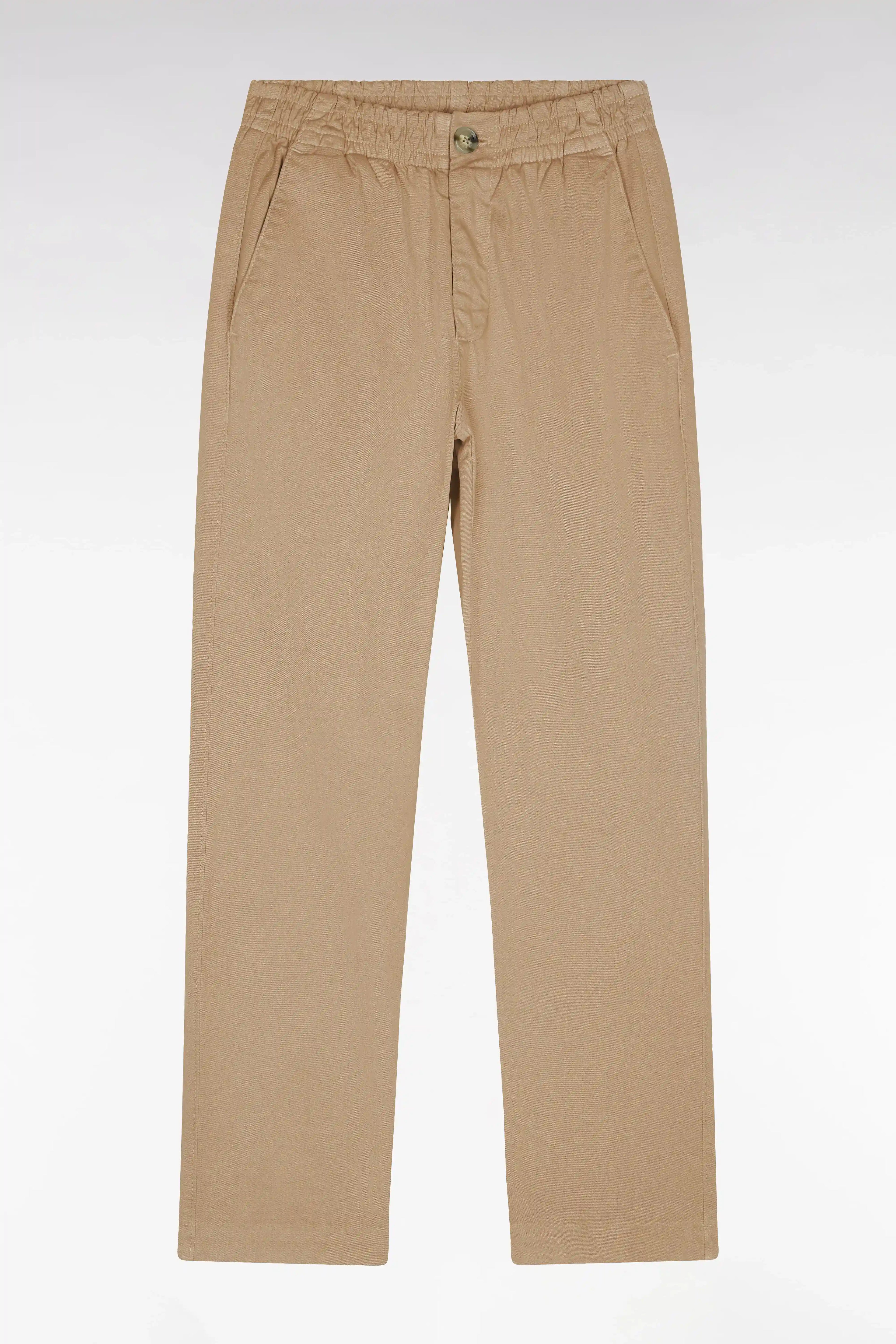 Eden Park_0_Wrinkle-Free Chinos in Camel Stretch Cotton - a Shooter_H25BAS0C0001_BEF4_01