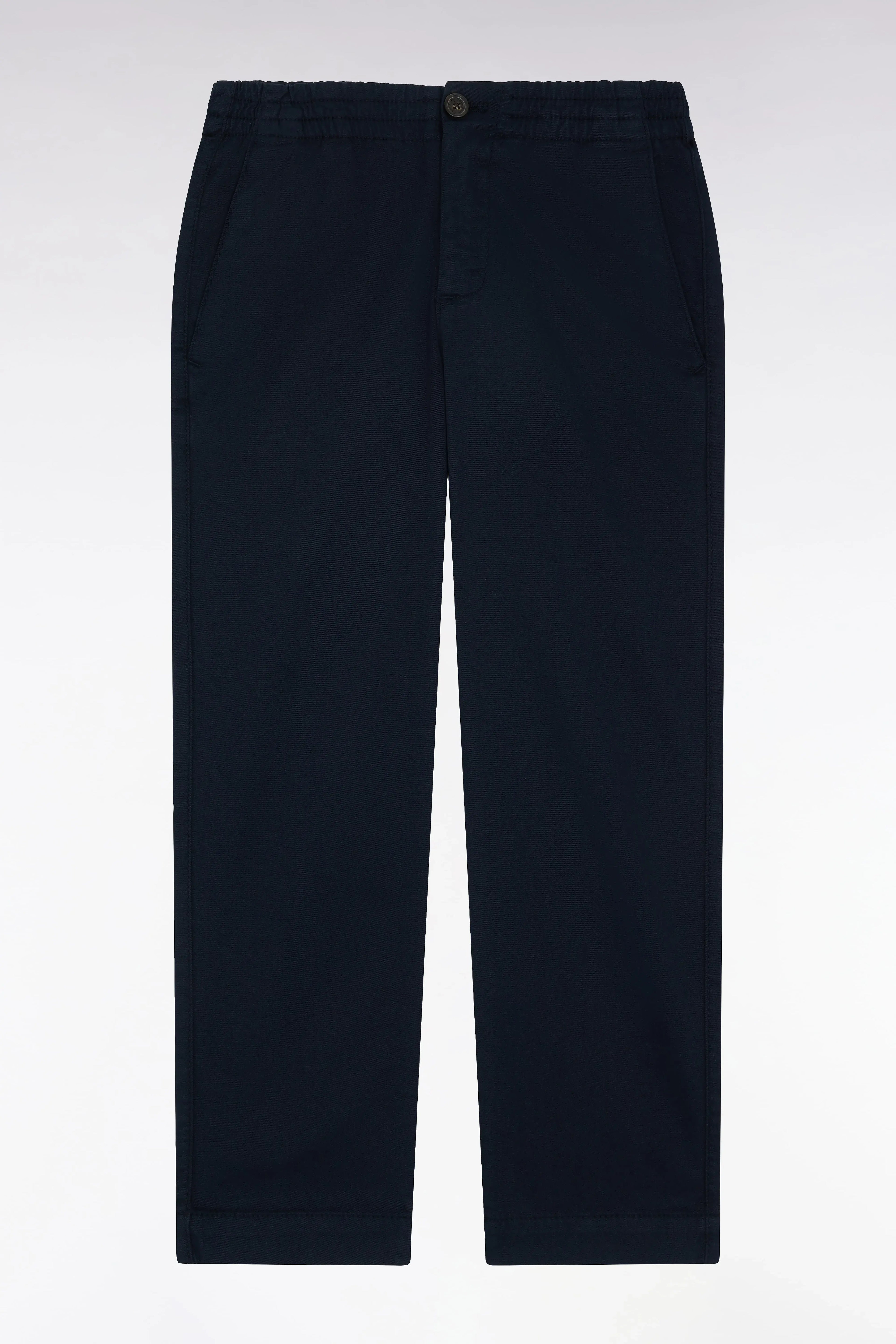 Eden Park_0_Wrinkle-Free Chinos in Navy Stretch Cotton - a Shooter_H25BAS0C0001_BLF_01