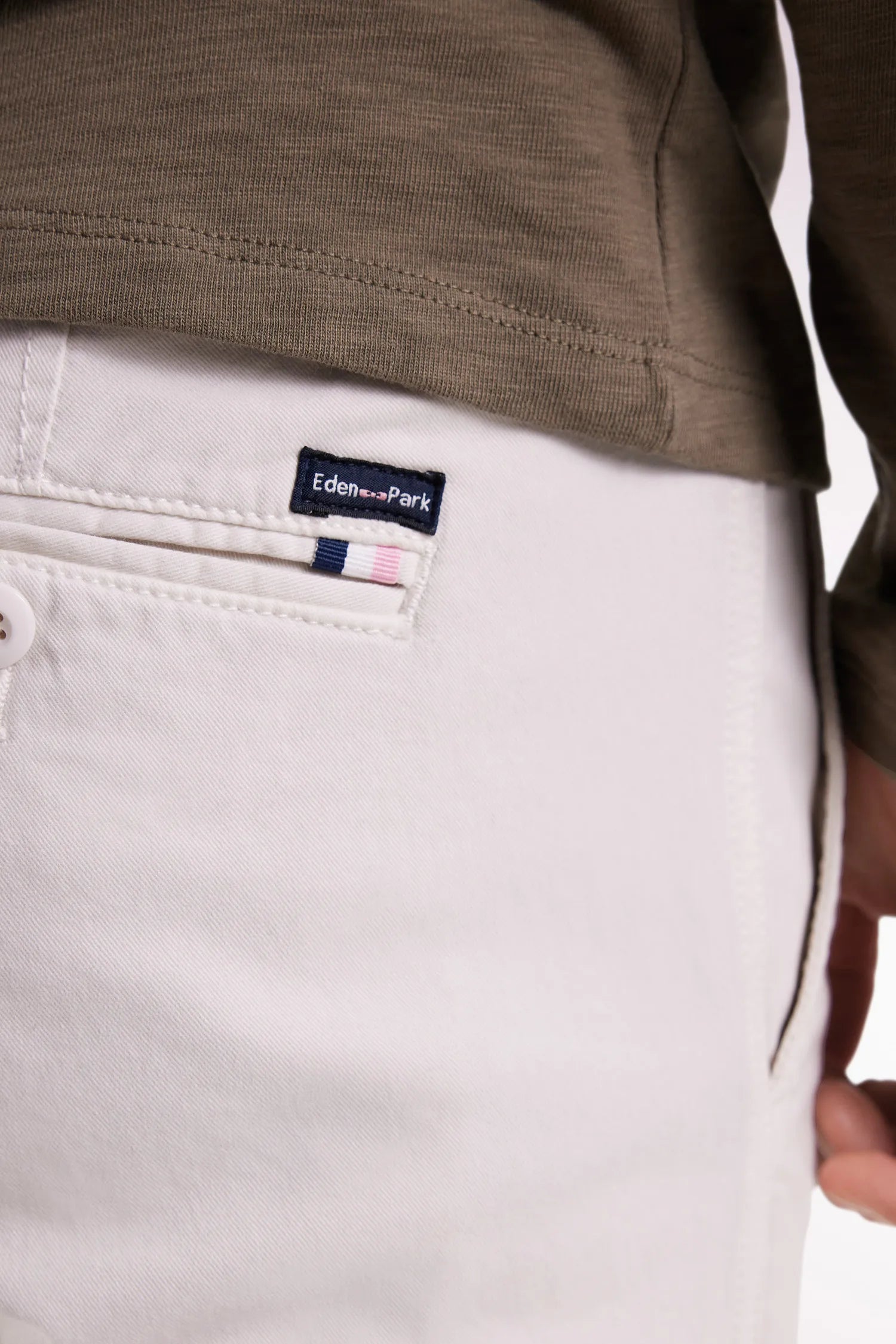 Eden Park_0_Wrinkle-Free Chinos in Ecru Stretch Cotton_H25BAS0C0003_ECC2_03