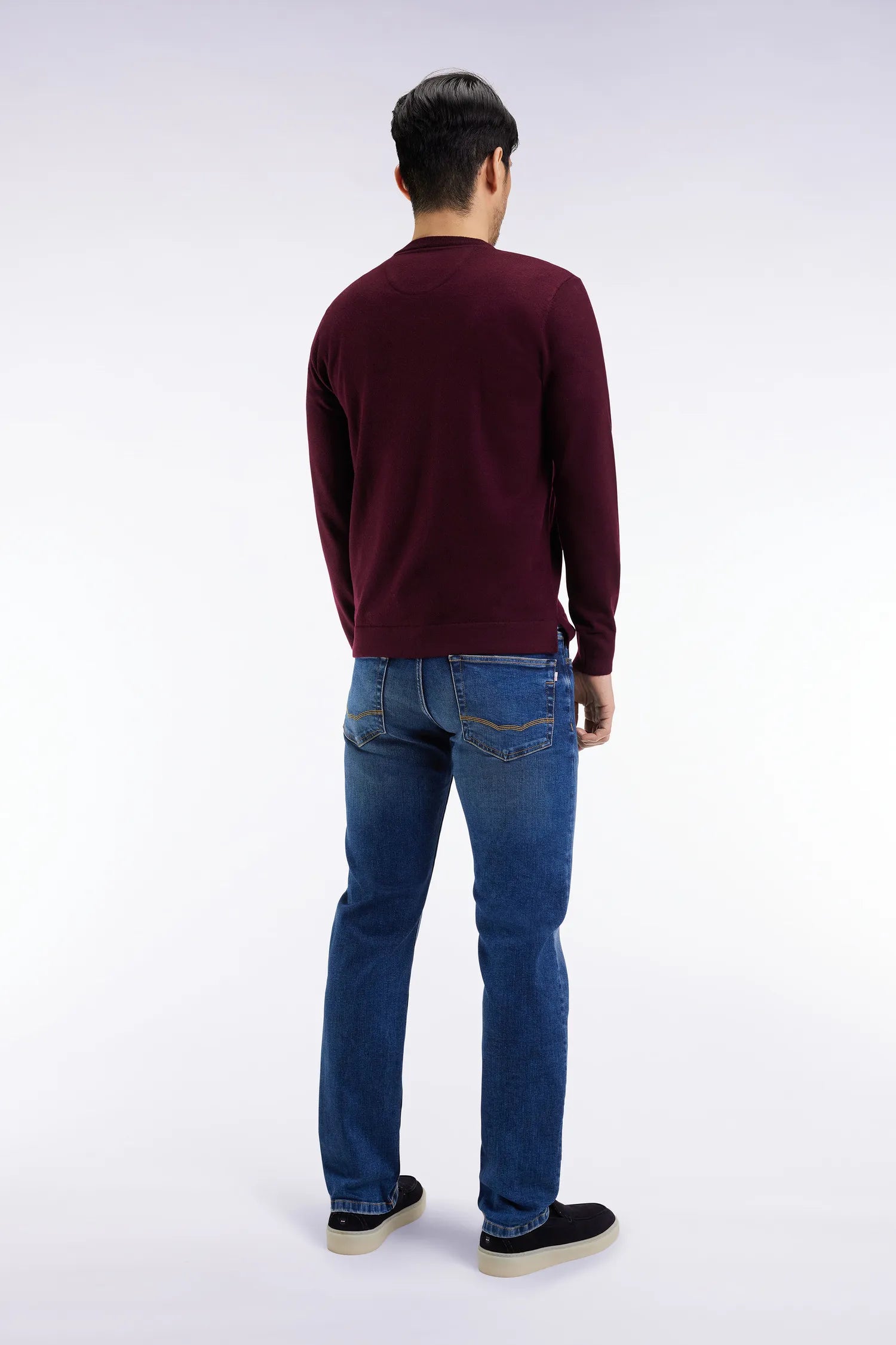 Eden Park_Blue_5-Pocket Jeans in Blue Stretch Denim Regular Fit_H25BAS5P0003_BLF3_05