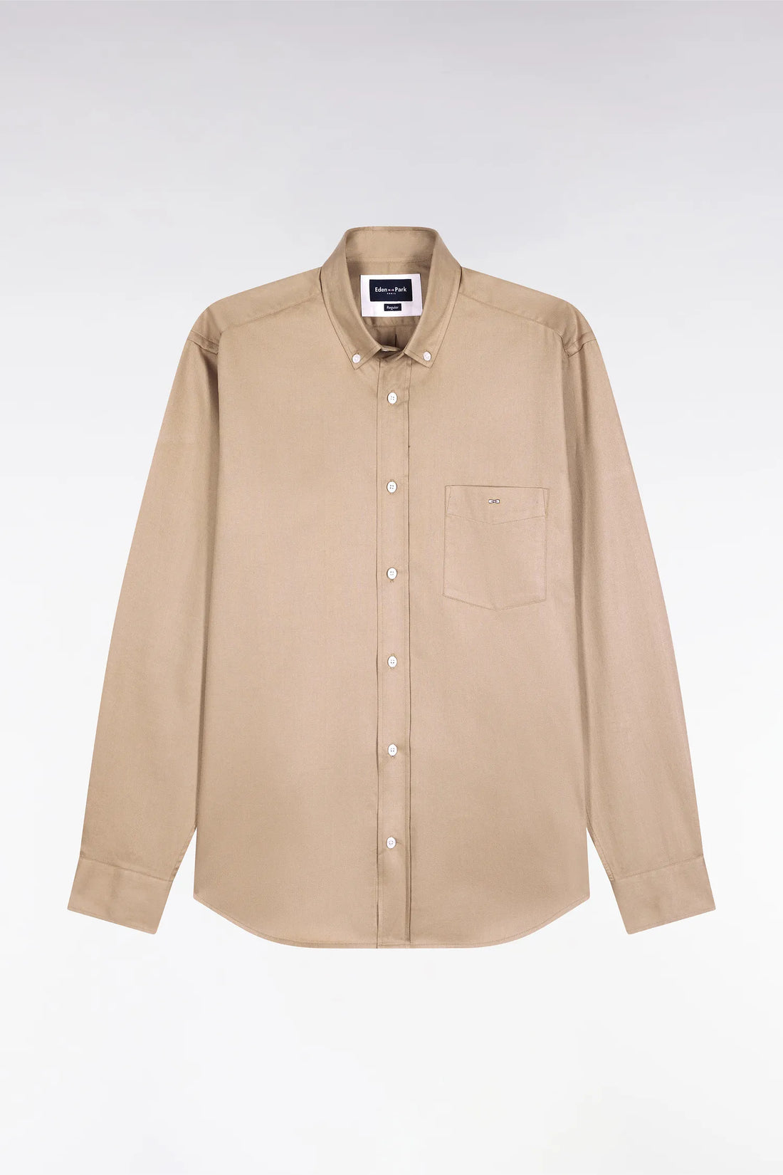 Eden Park_Beige_Beige Cotton PiquŽ Shirt with a Straight Cut_H25CHECL0026_BEM27_02