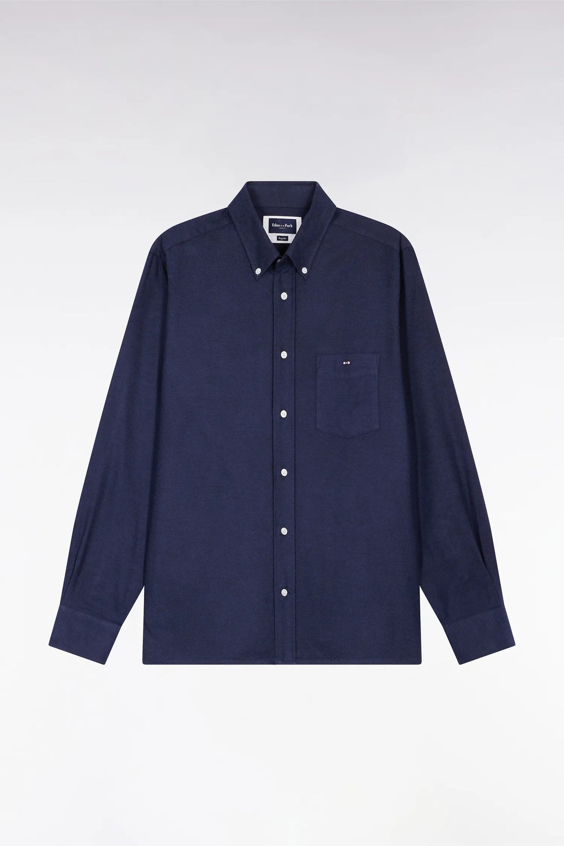 Eden Park_Blue_Straight Cut Navy Flannel Shirt_H25CHECL0043_BLF27_02