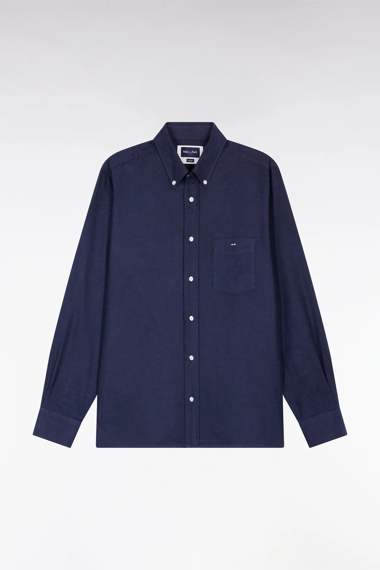 Eden Park_Blue_Straight Cut Navy Flannel Shirt_H25CHECL0043_BLF27_02