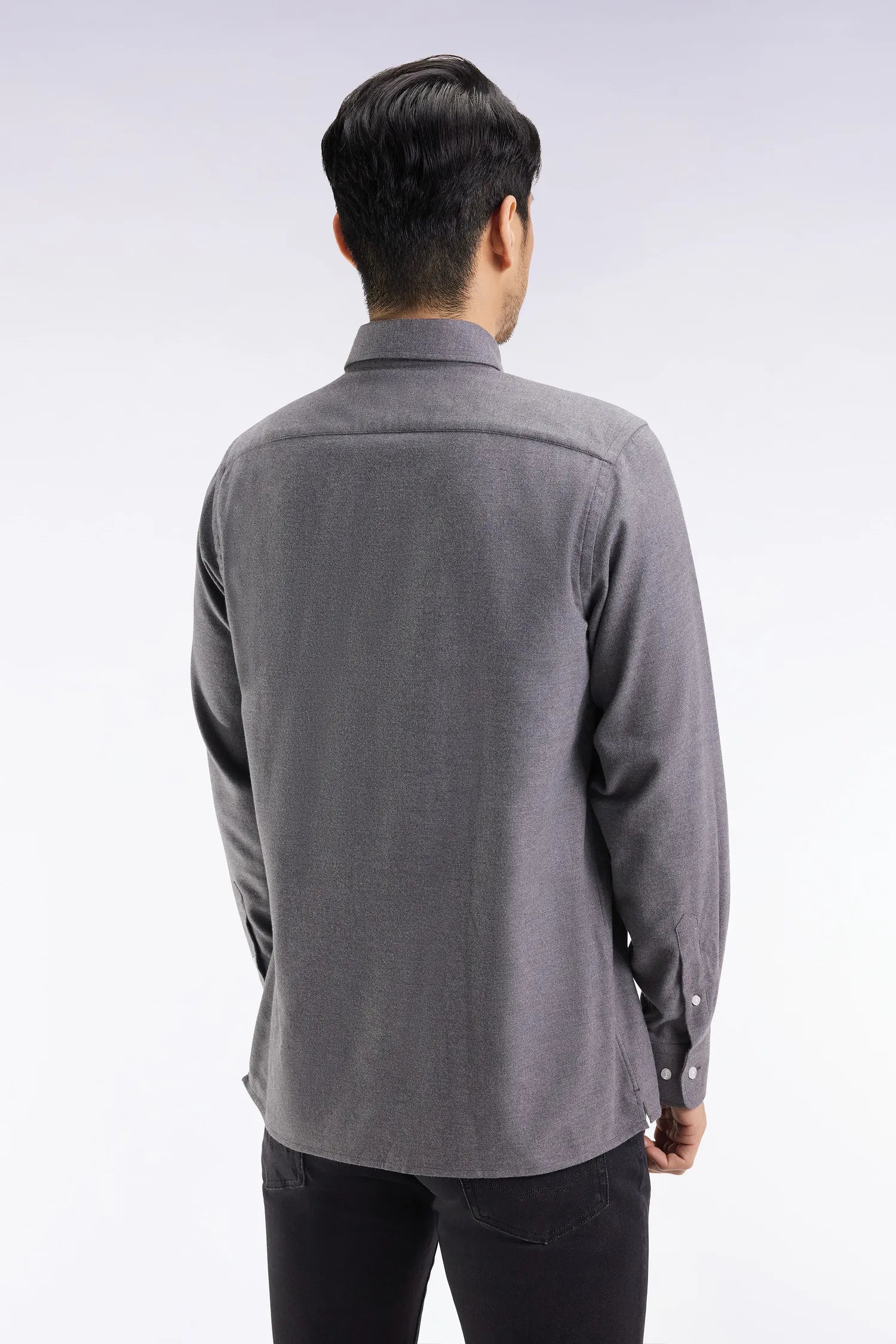 Eden Park_0_Grey Flannel Shirt with a Straight Cut_H25CHECL0043_GRF10_05