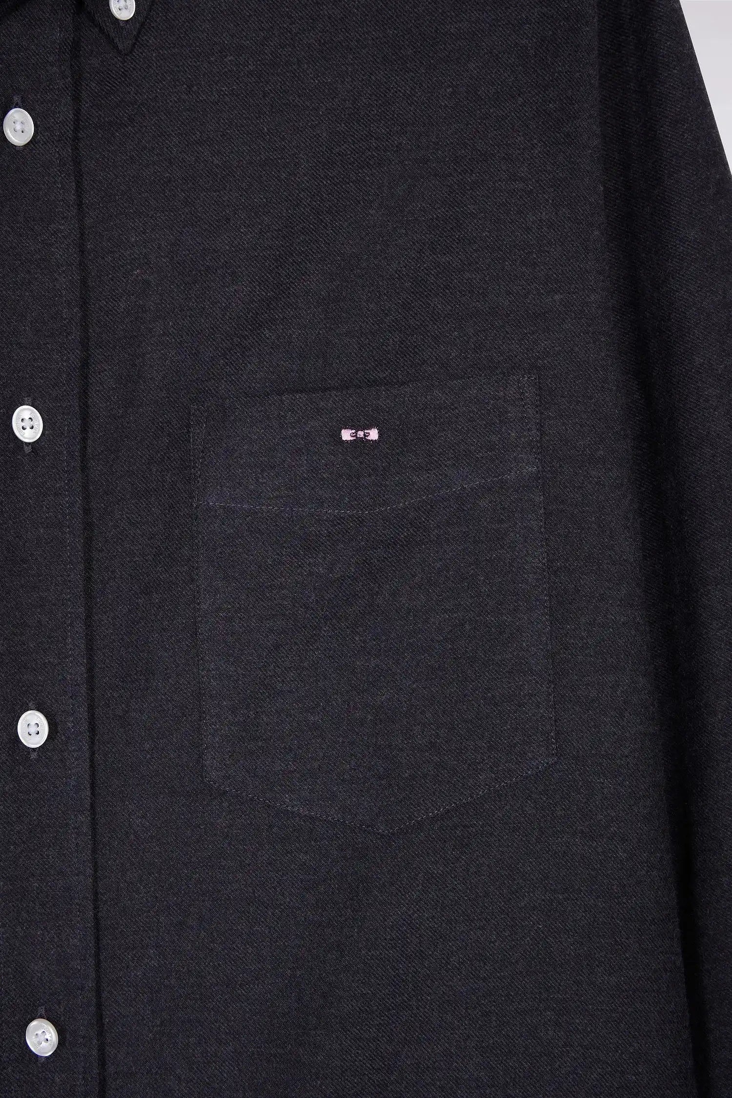 Eden Park_0_Straight Cut Dark Grey Flannel Shirt_H25CHECL0043_GRF11_06