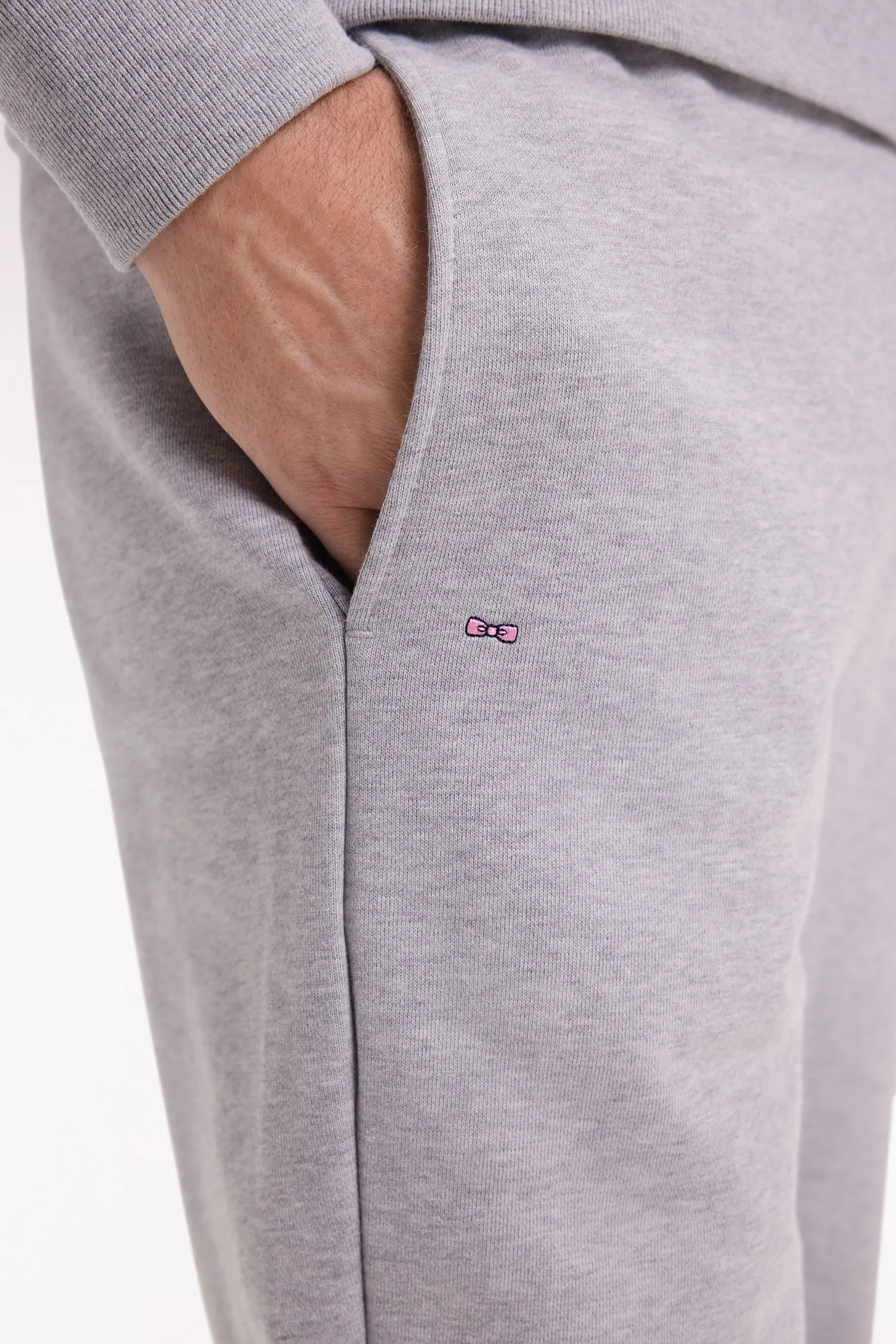 Eden Park_Grey_Grey Brushed Fleece Joggers with Straight Cut_H25MAIJO0002_GRM24_04