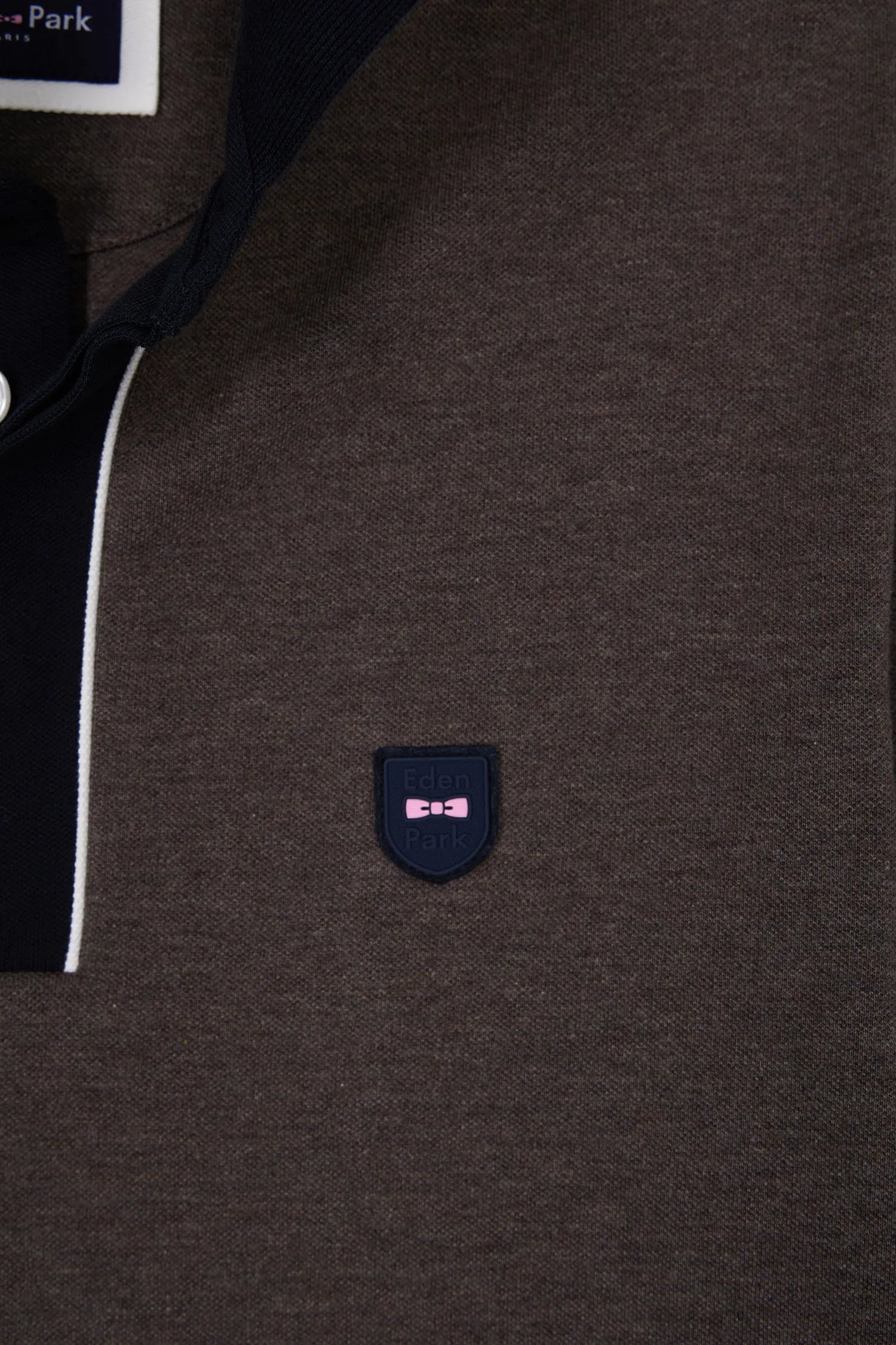 Eden Park_0_Short-Sleeved Polo Shirt in Brown Stretch Cotton PiquŽ Slim Fit_H25MAIPC0027_MAM20_06