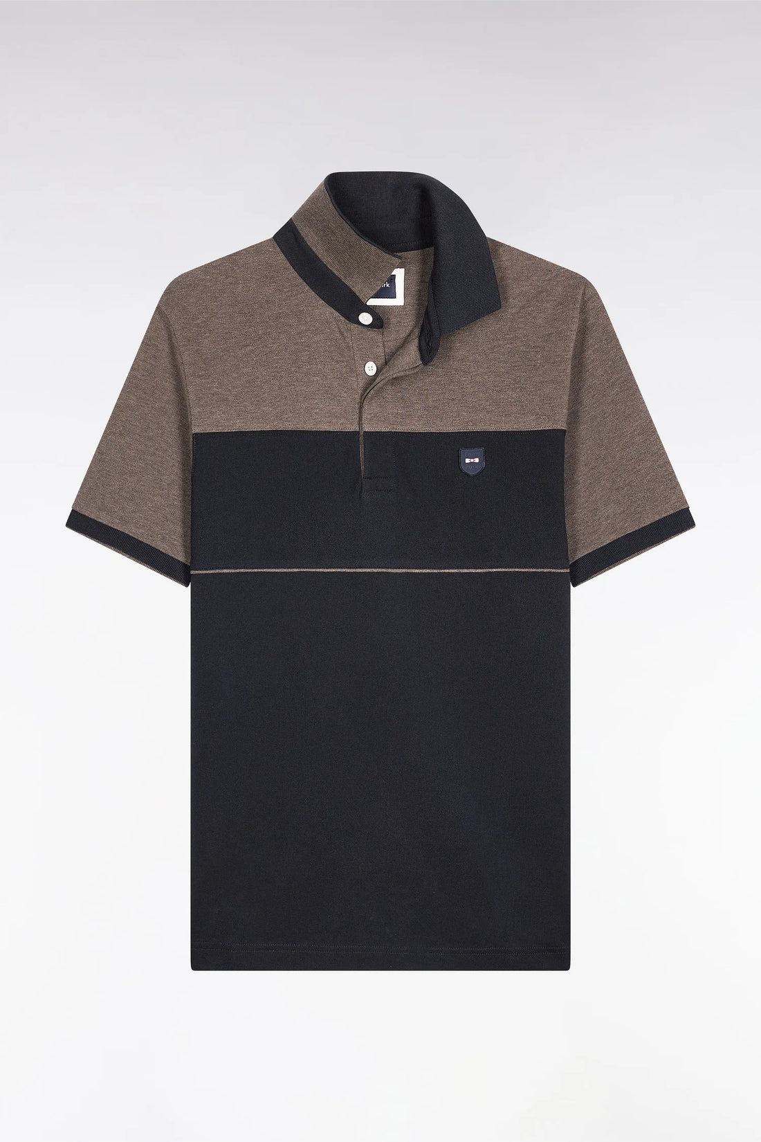 Eden Park_0_Two-Tone Short-Sleeved Polo Shirt in Navy Stretch Cotton PiquŽ Slim Fit_H25MAIPC0028_BLF_02