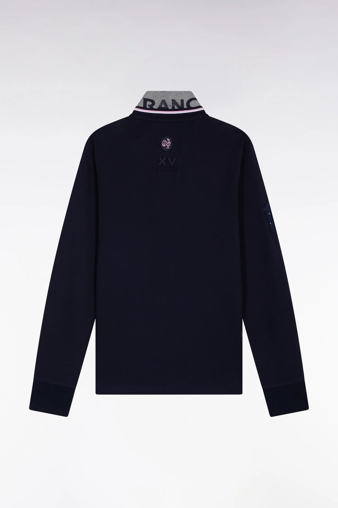 Eden Park_0_Straight-Cut Embroidered Navy Cotton Long-Sleeved Polo Shirt_H25MAIPL0011_BLF_02