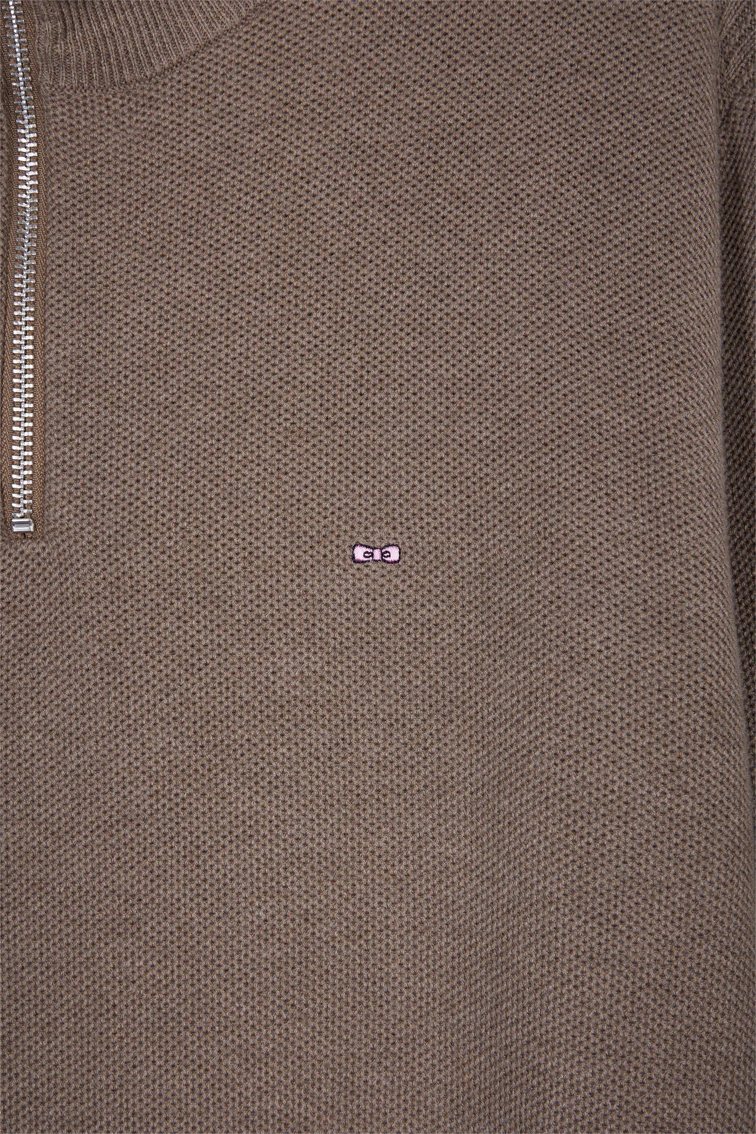 Eden Park_Beige_Brown Honeycomb Cotton Trucker Collar Sweater_H25MAIPU0017_MAC3_02