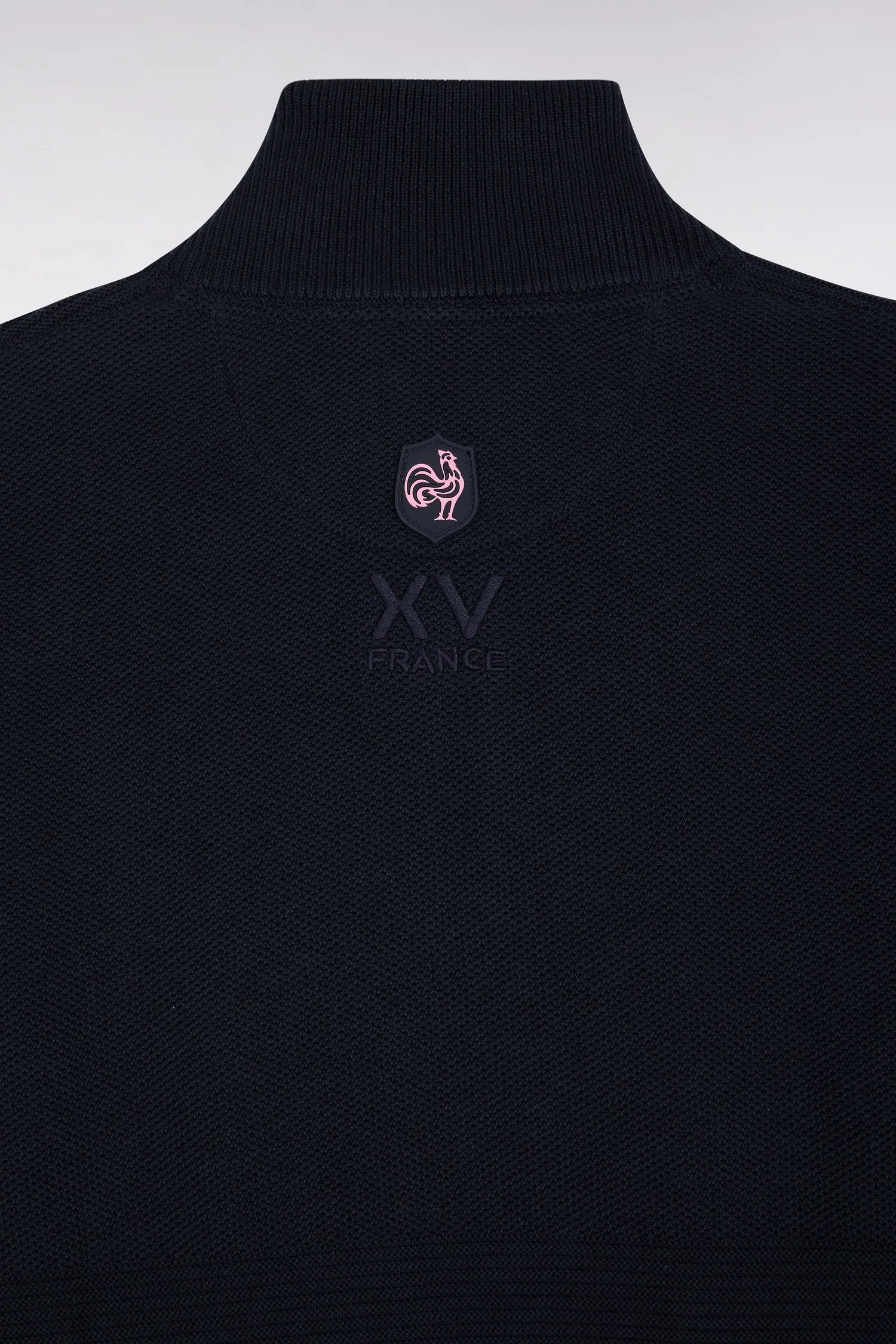 Eden Park_Blue_XV De France Trucker Collar Sweater in Navy Cotton_H25MAIPU0082_BLF_02
