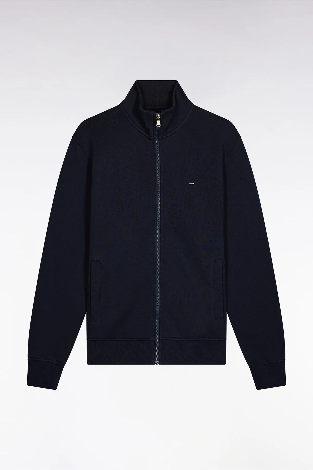 Eden Park_Blue_Zipped Navy Cotton Sweatshirt with a Straight Cut_H25MAISW0003_BLF_02