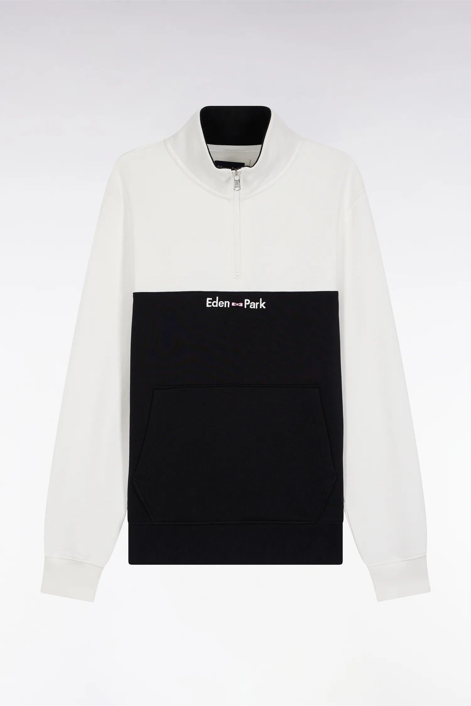 Eden Park_0_Two-Tone White Fleece Trucker Collar Sweatshirt_H25MAISW0022_ECC_02