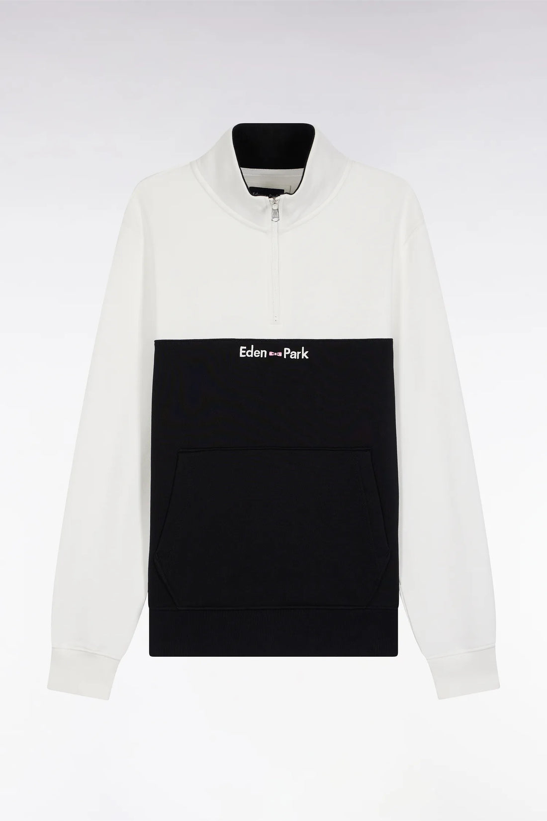 Eden Park_0_Two-Tone White Fleece Trucker Collar Sweatshirt_H25MAISW0022_ECC_02